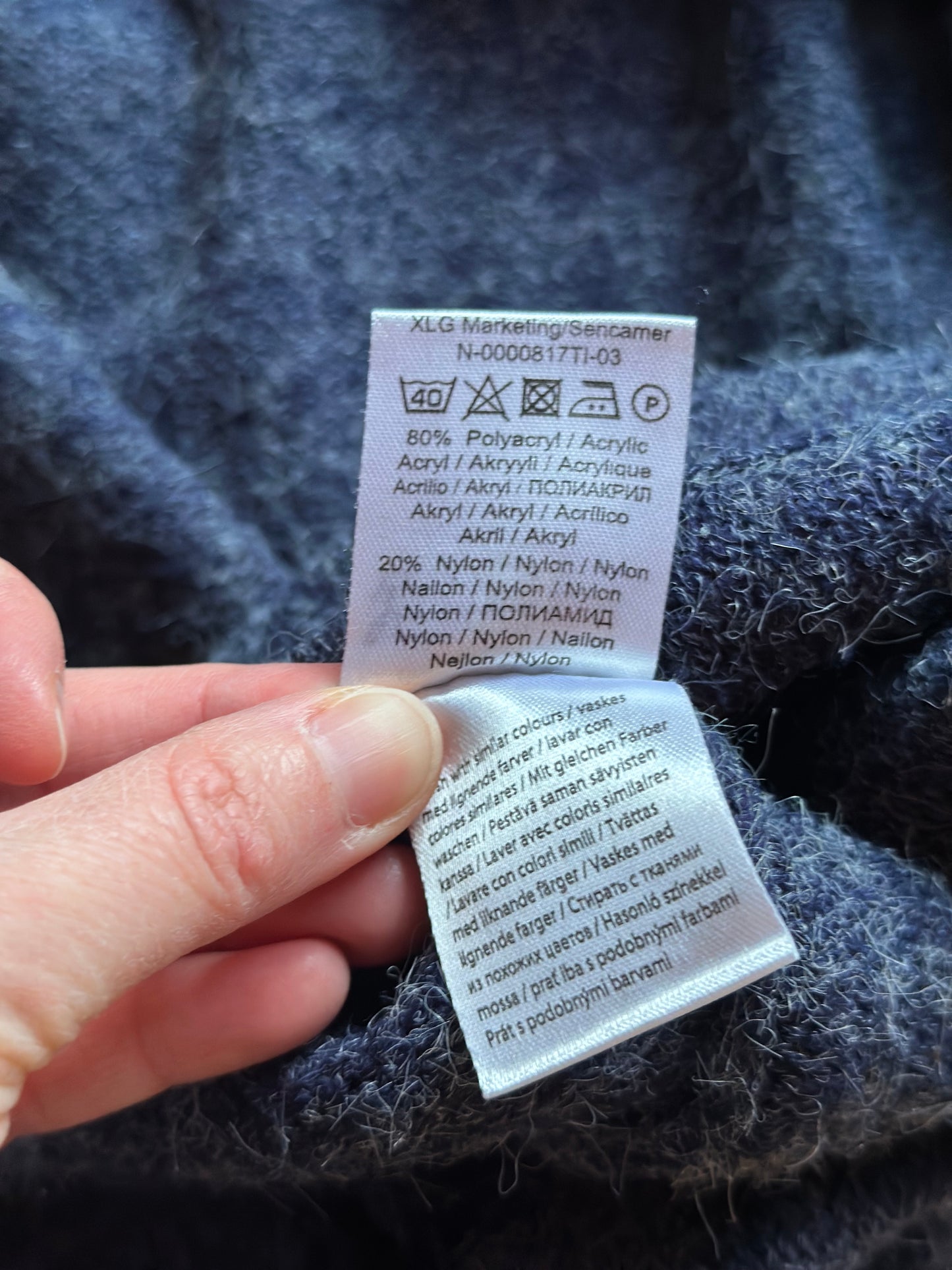 Gilet long bleu gris chiné T.38