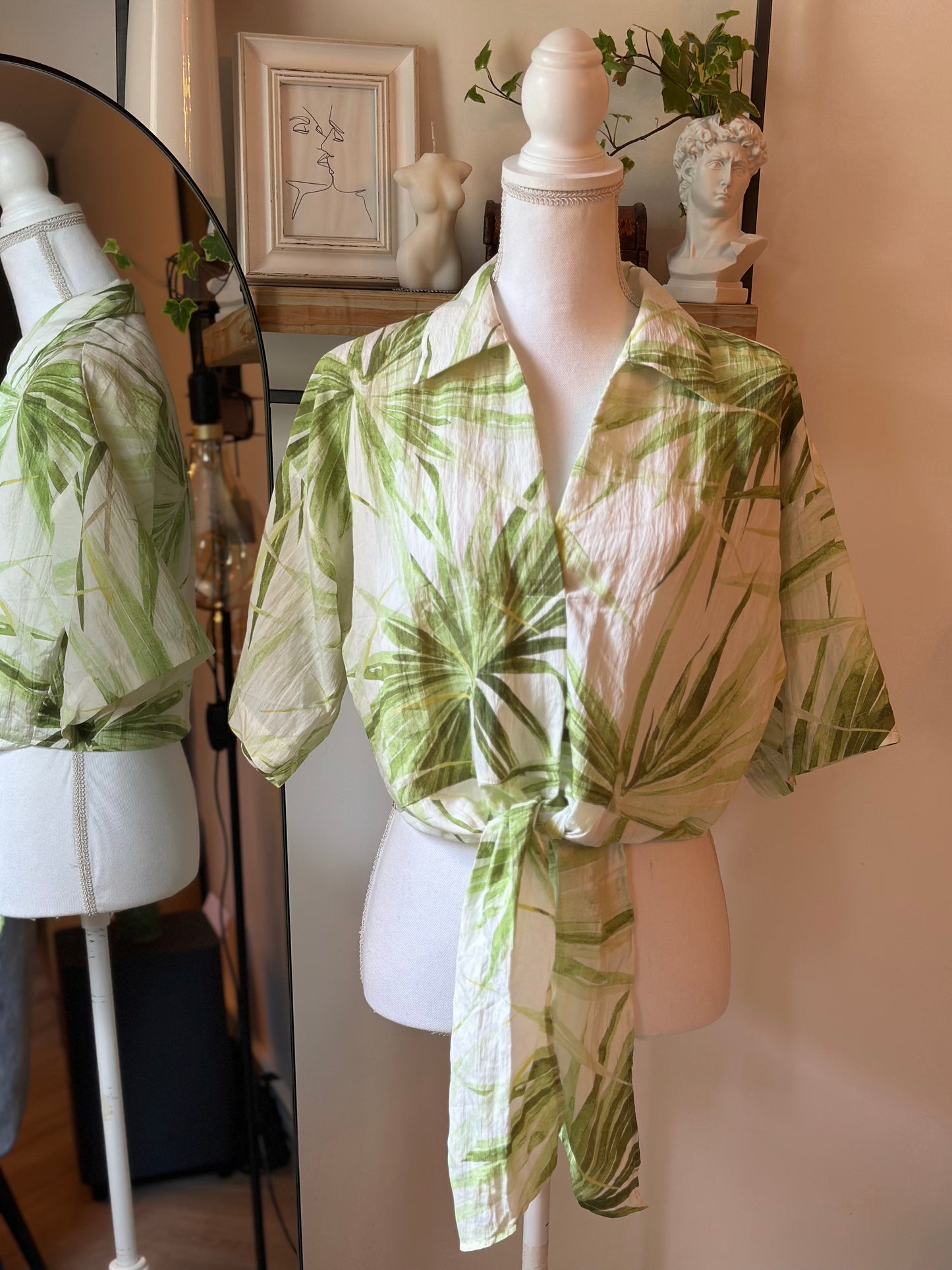 Blouse à nouer tropicale T.36