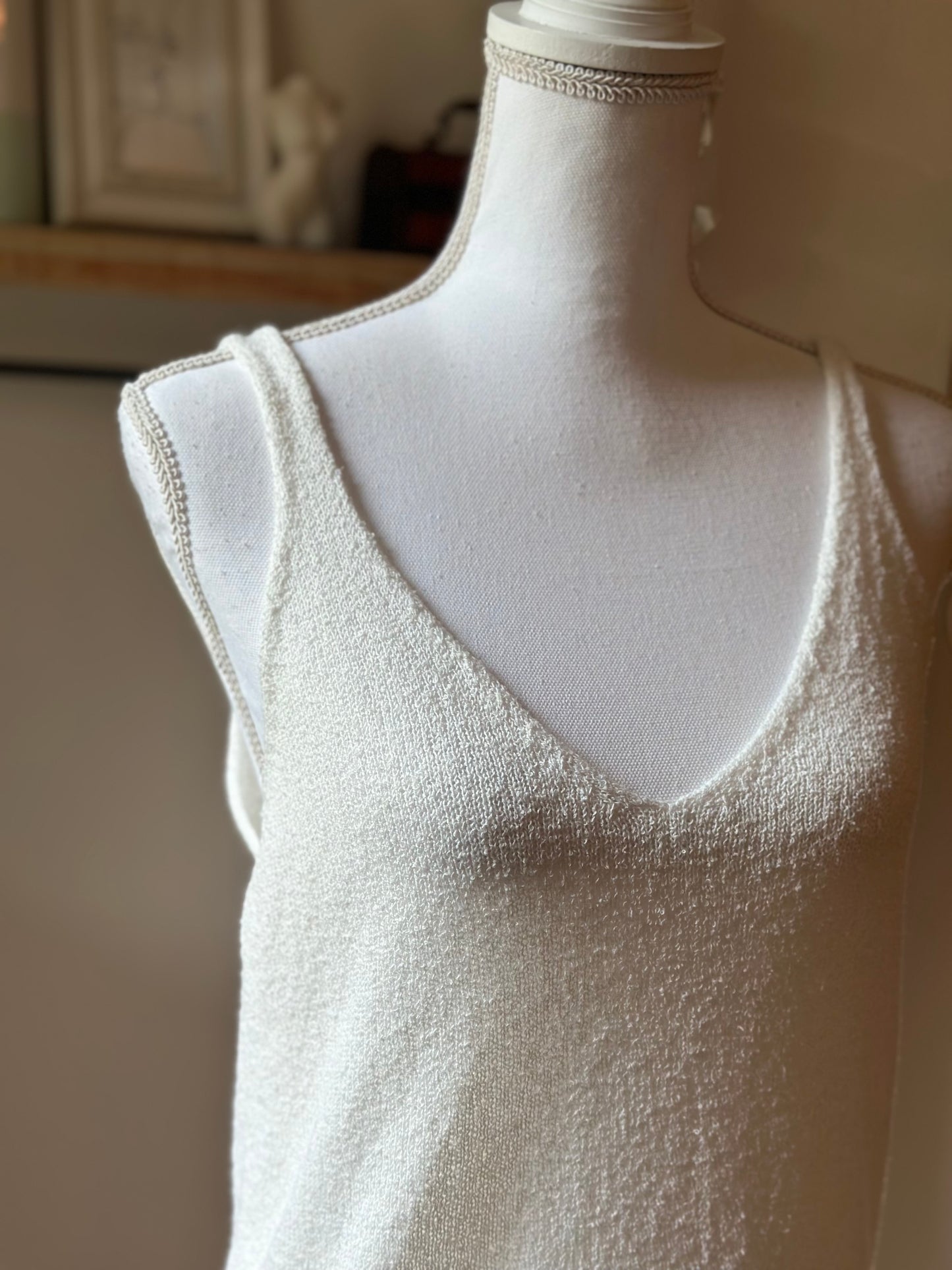 Top blanc éponge T.38
