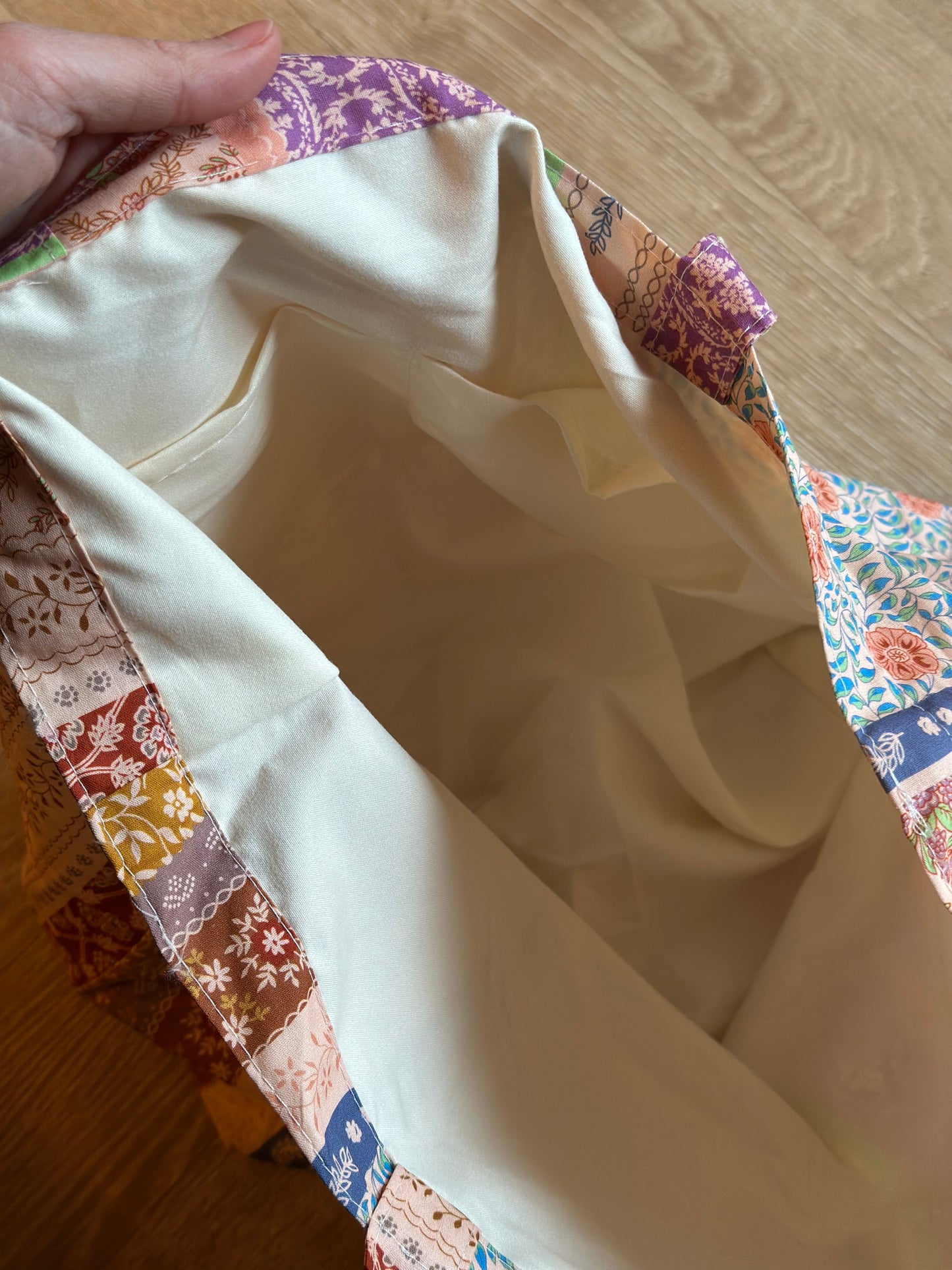 Sac tote bag imprimé fleuri patchwork neuf