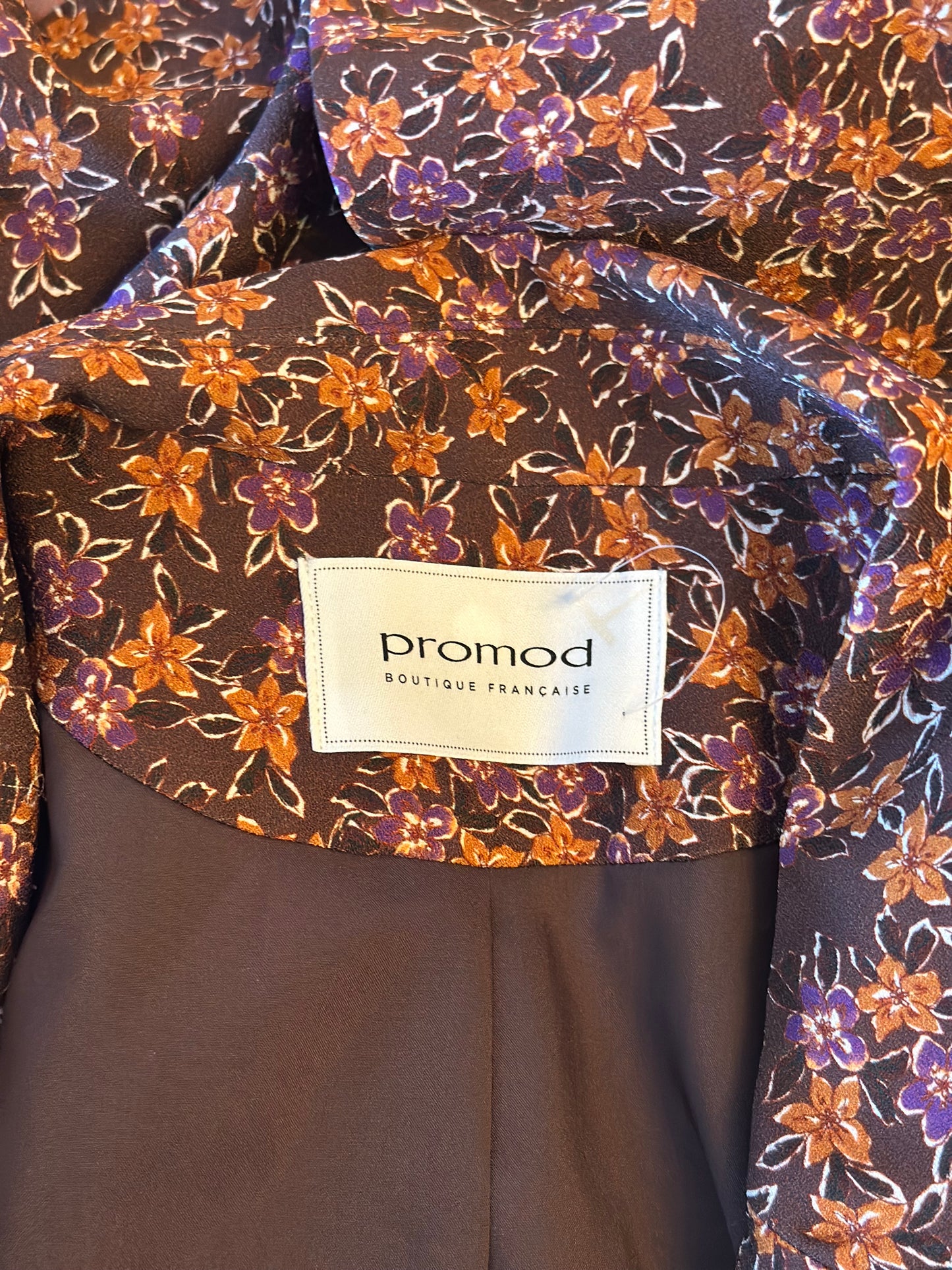 Veste blazer imprimé floral marron T.44