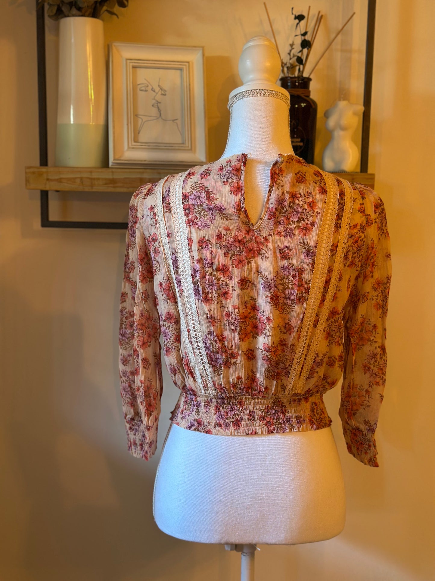 Blouse fleurie en viscose T.34/36