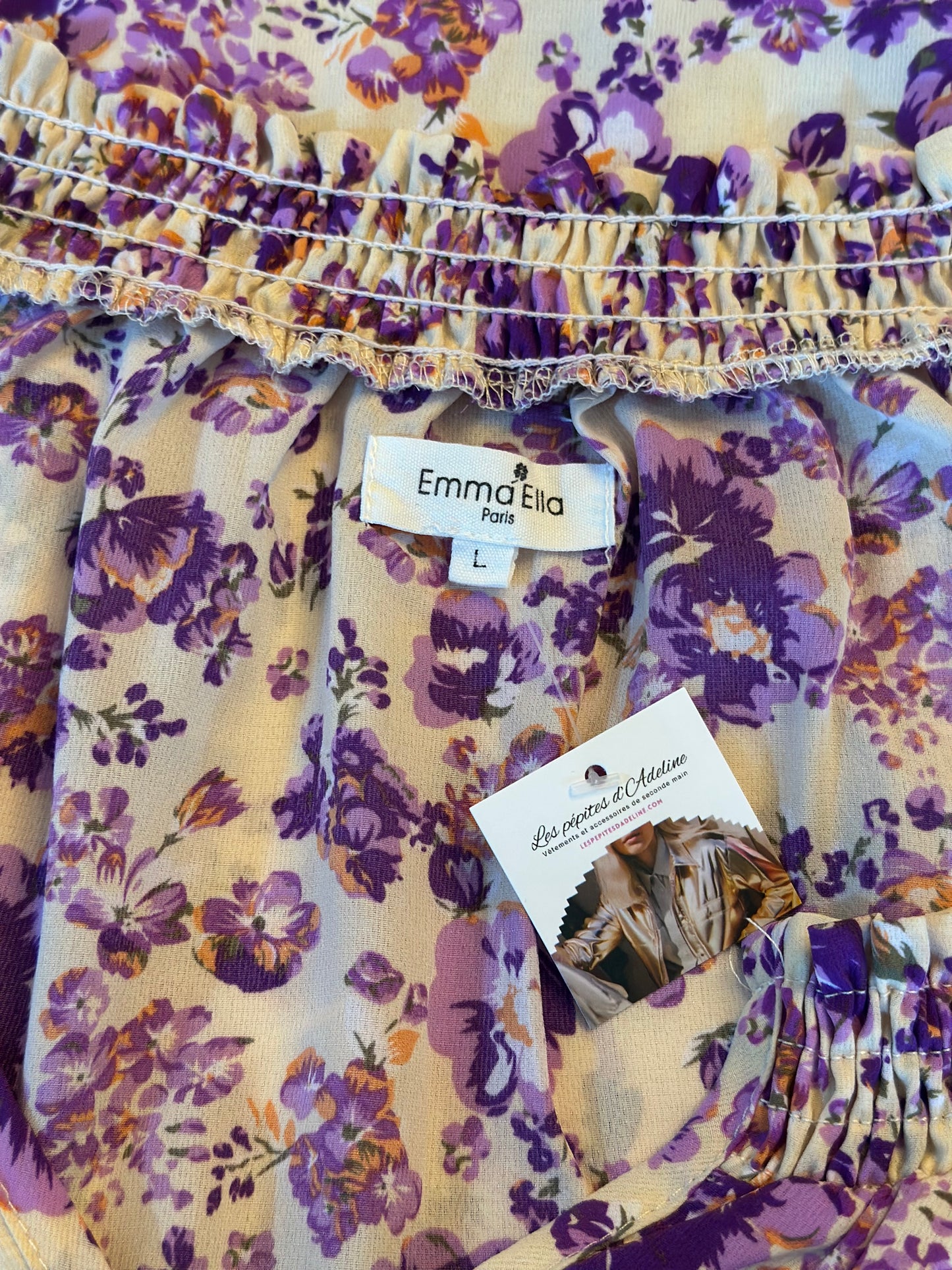 Blouse fleurie violette T.40