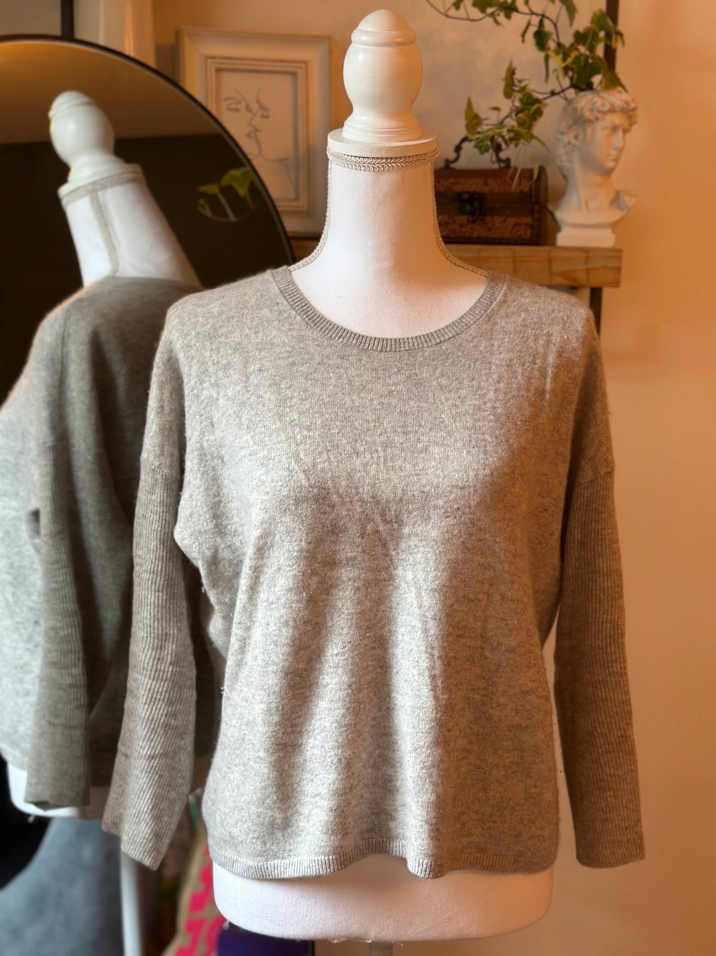 Pull en cachemire gris clair T.34/36