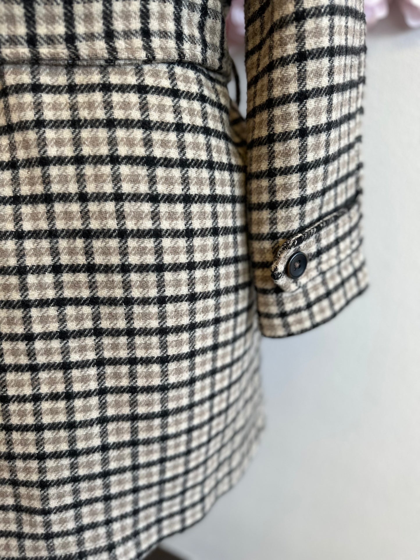 Manteau-veste à carreaux en laine T.34