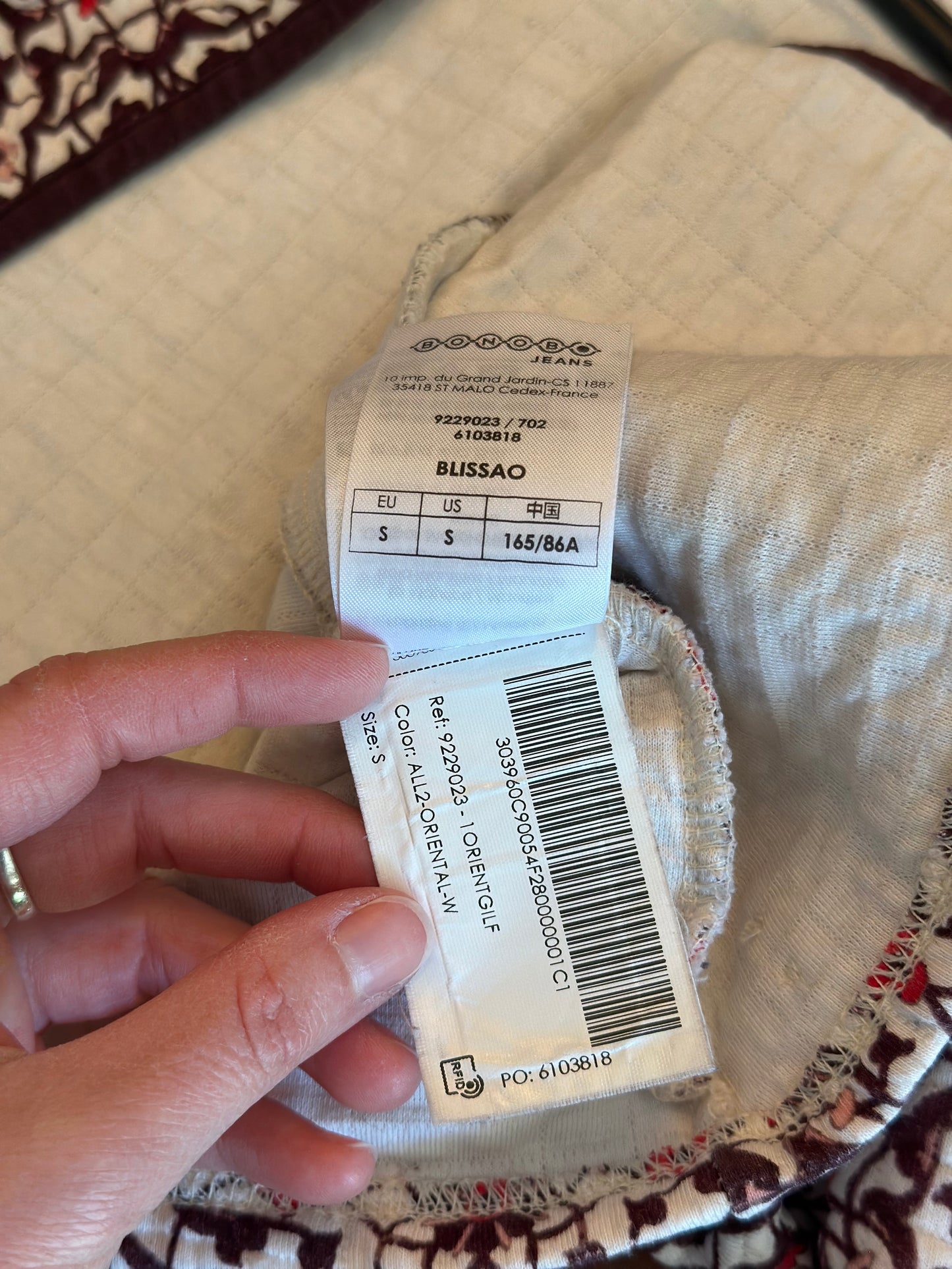 Veste matelassée imprimé graphique en coton T.36