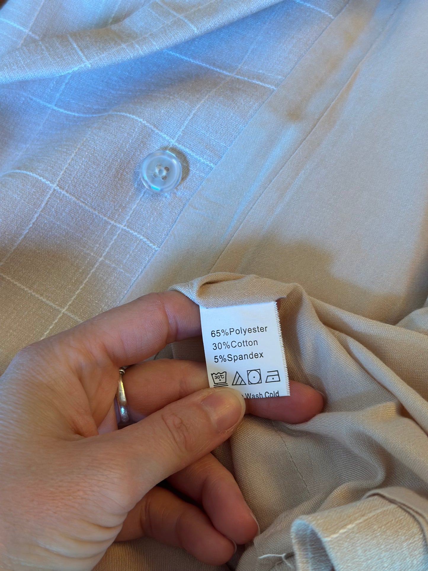 Robe blazer portefeuille beige à carreaux T.34
