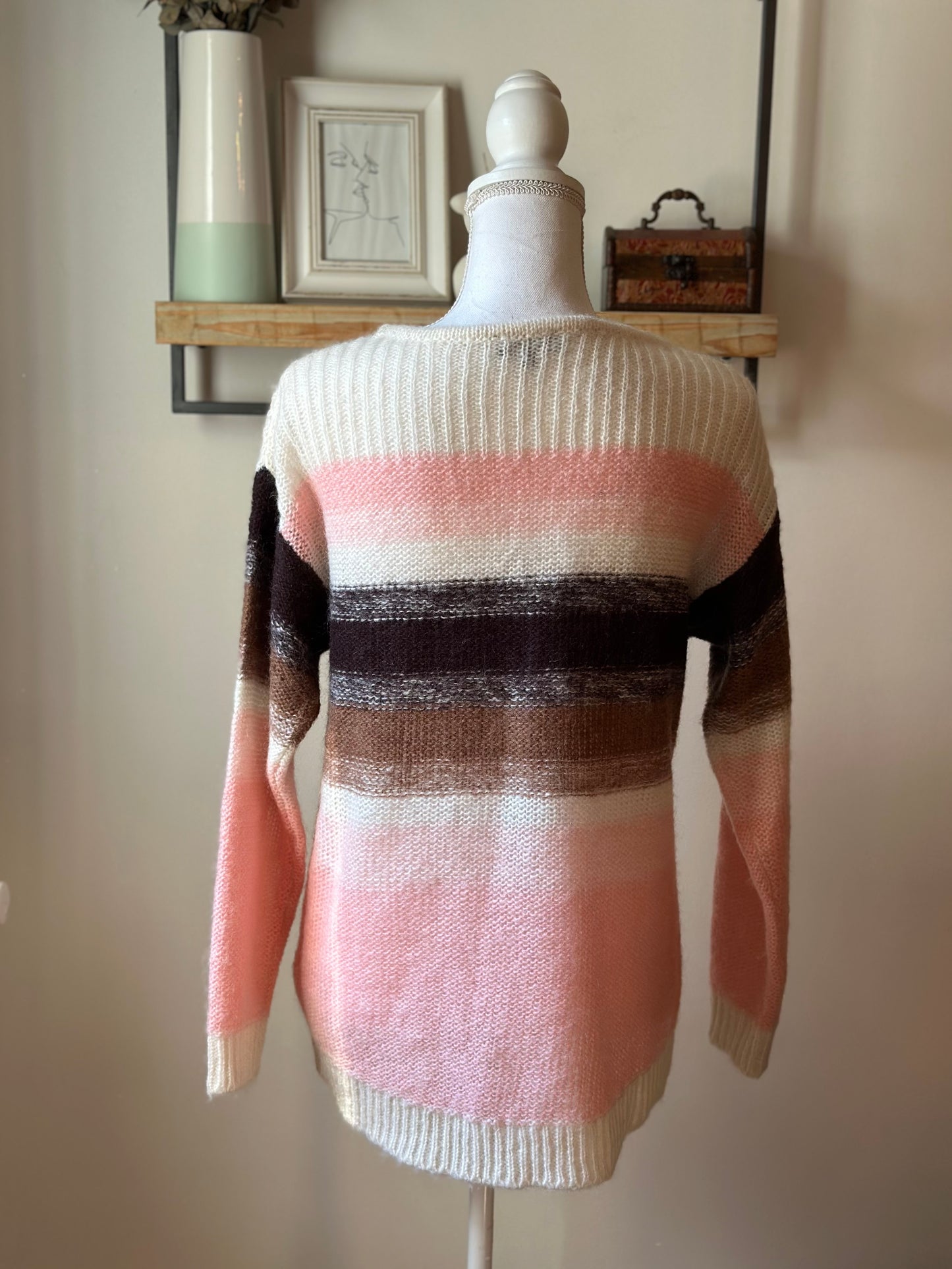 Pull rayé laine et mohair T.36