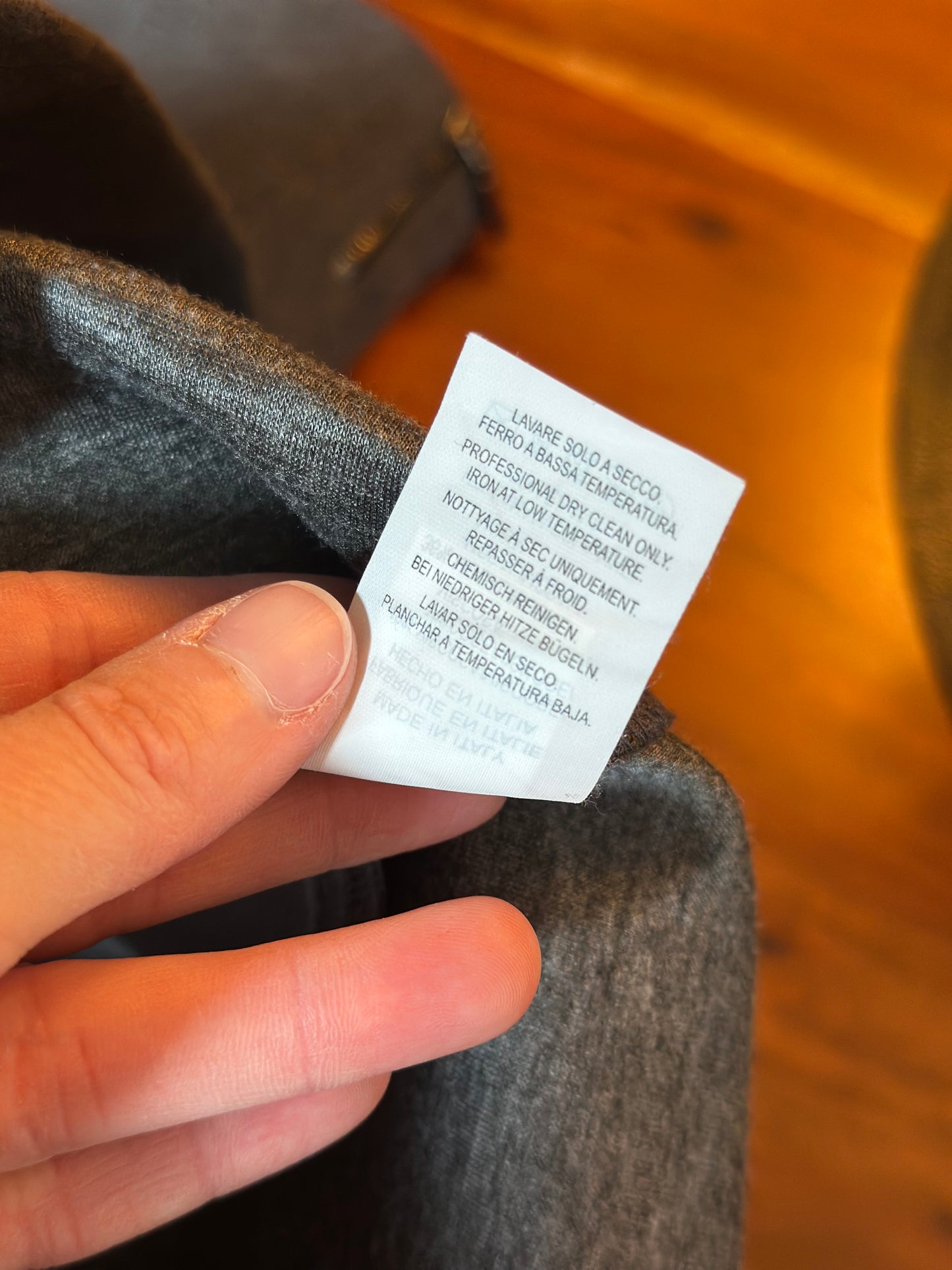 Robe mi-longue col V gris chiné en laine T.38