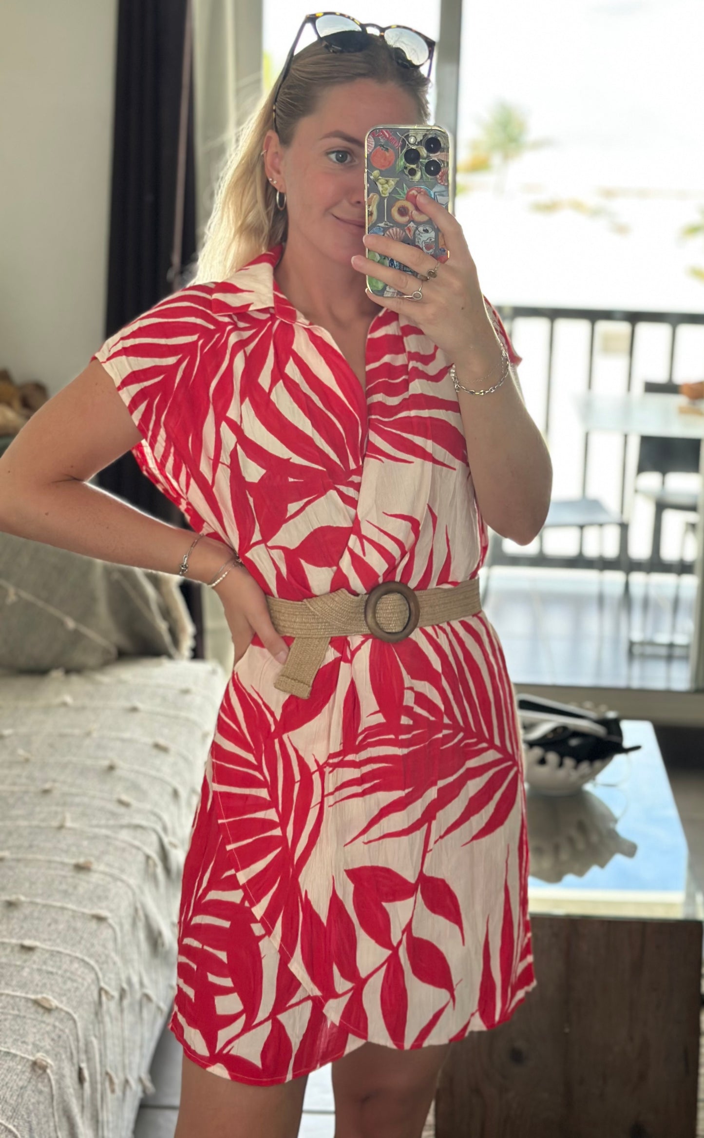 Robe midi fleurie rose T.36