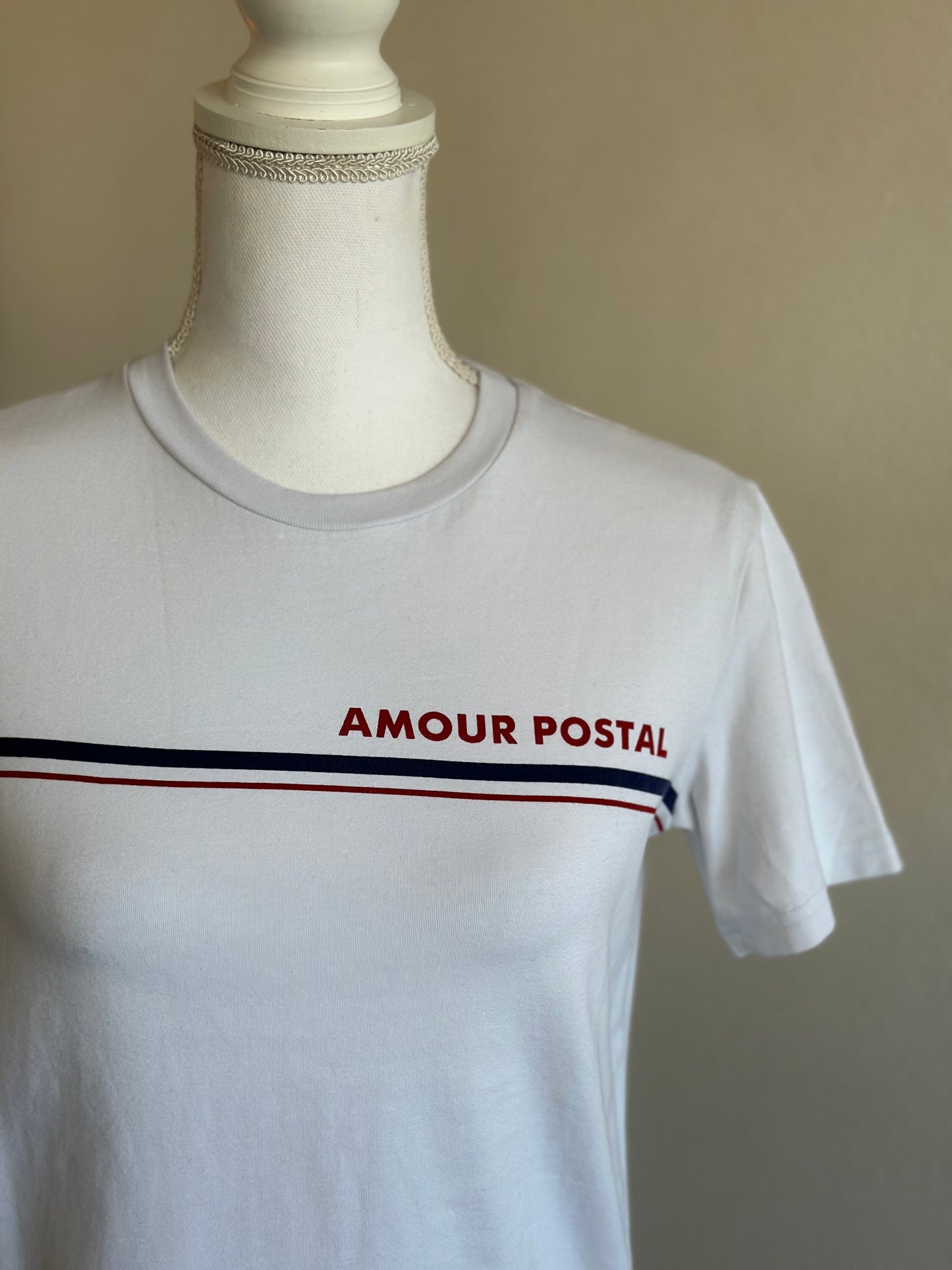 T-shirt blanc imprimé “Amour Postal”, T.34