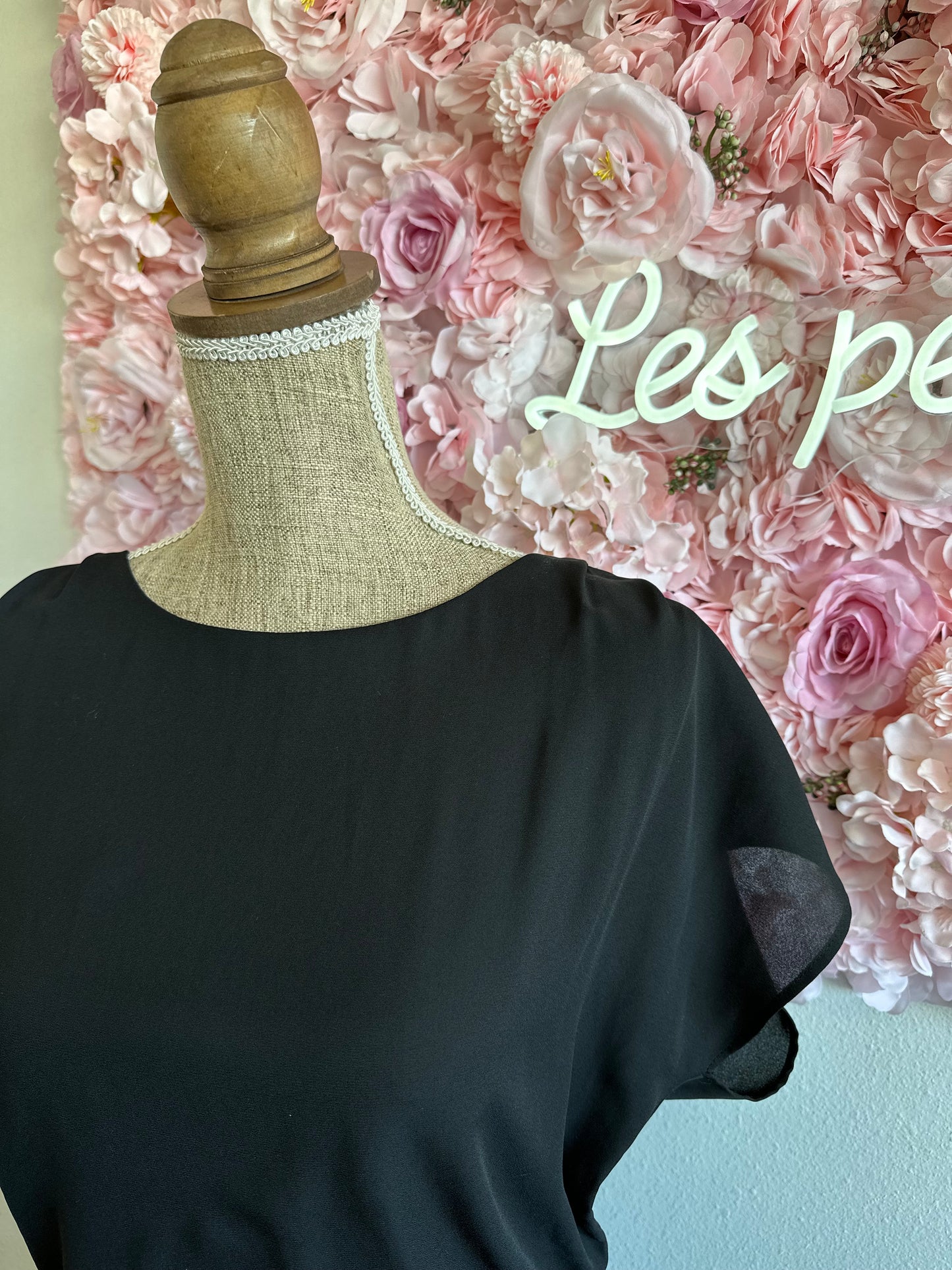 Robe noire en toile T.40
