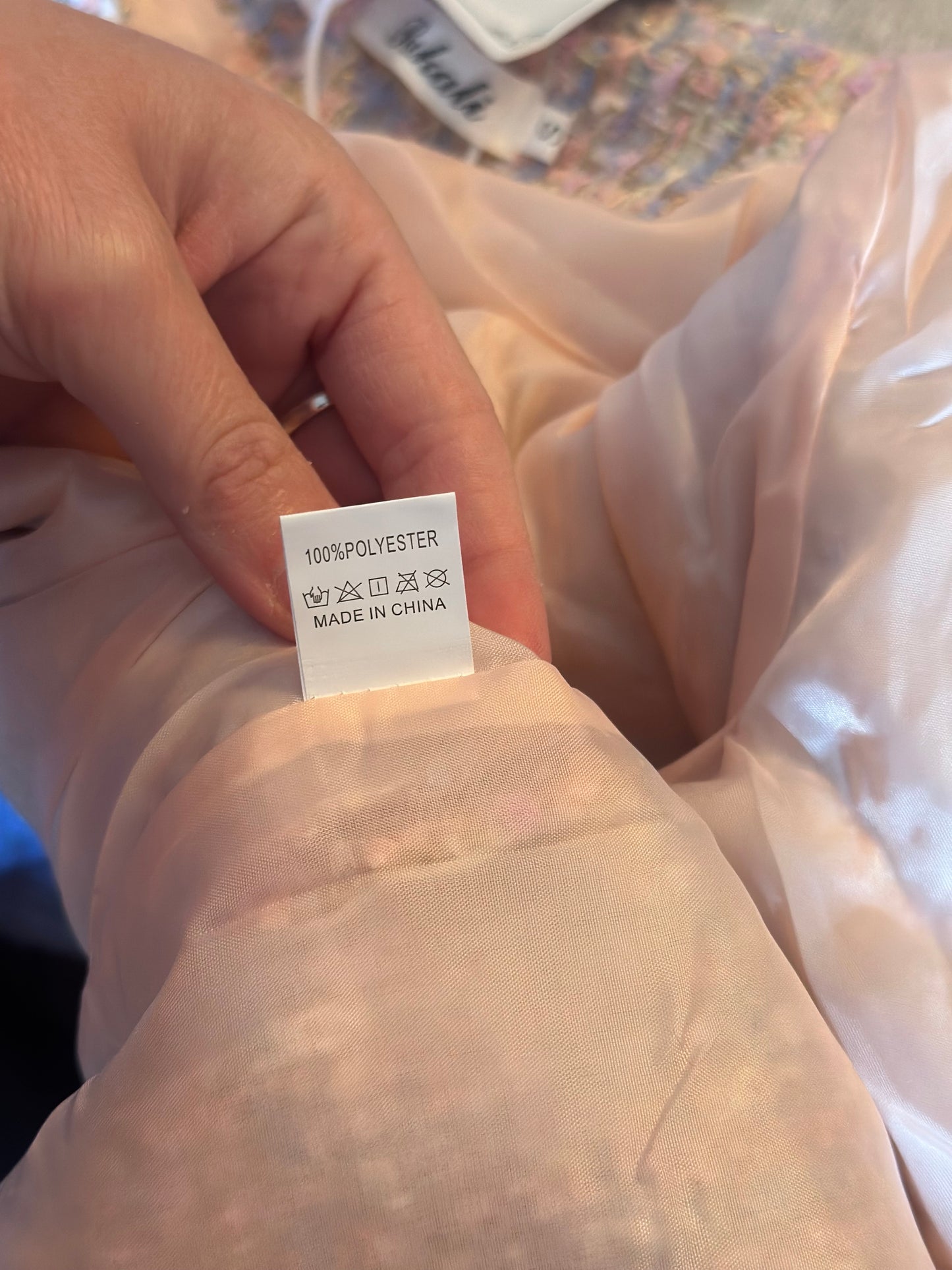 Veste tweed rose clair boutons dorés T.36