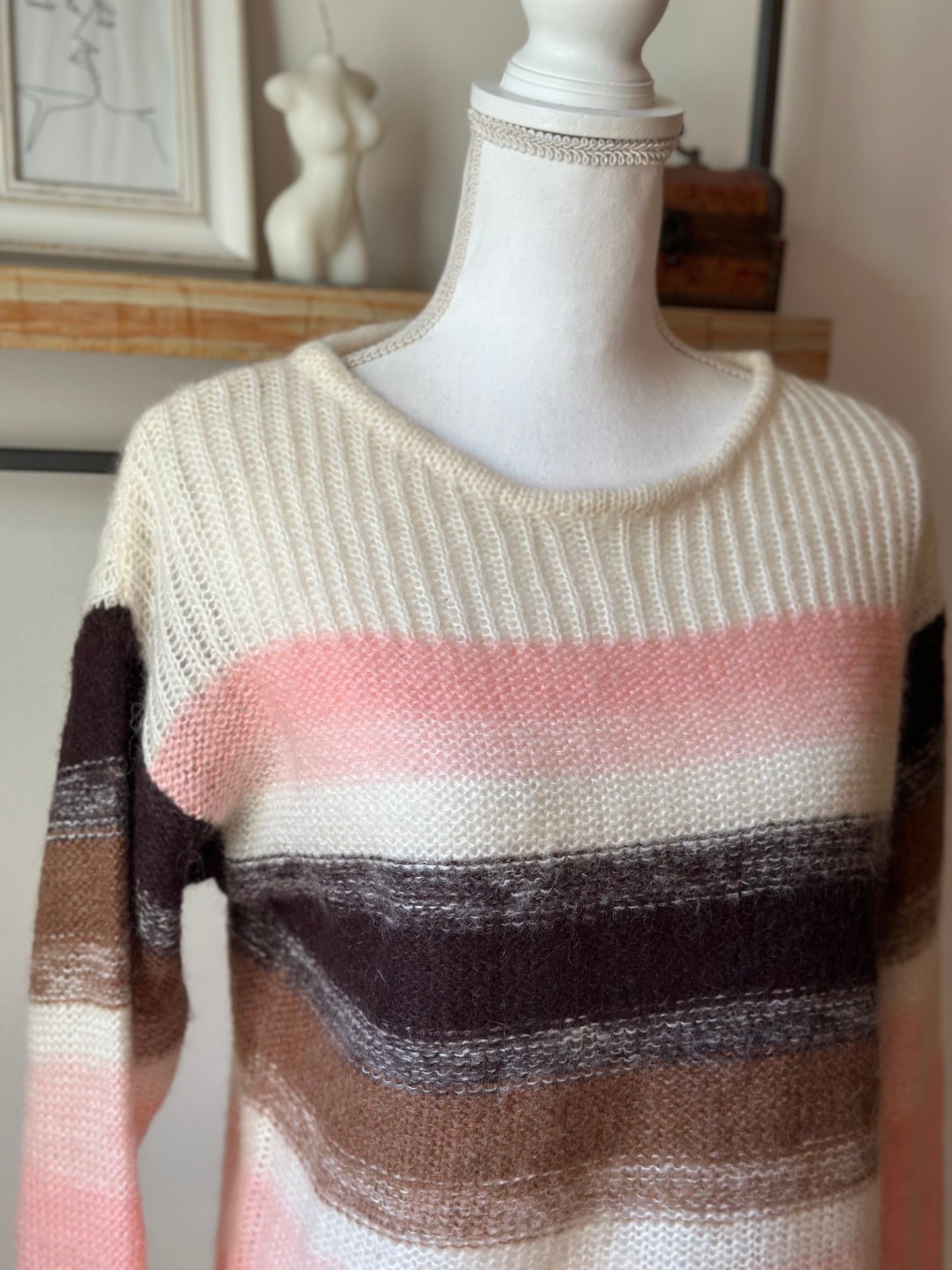 Pull rayé laine et mohair T.36
