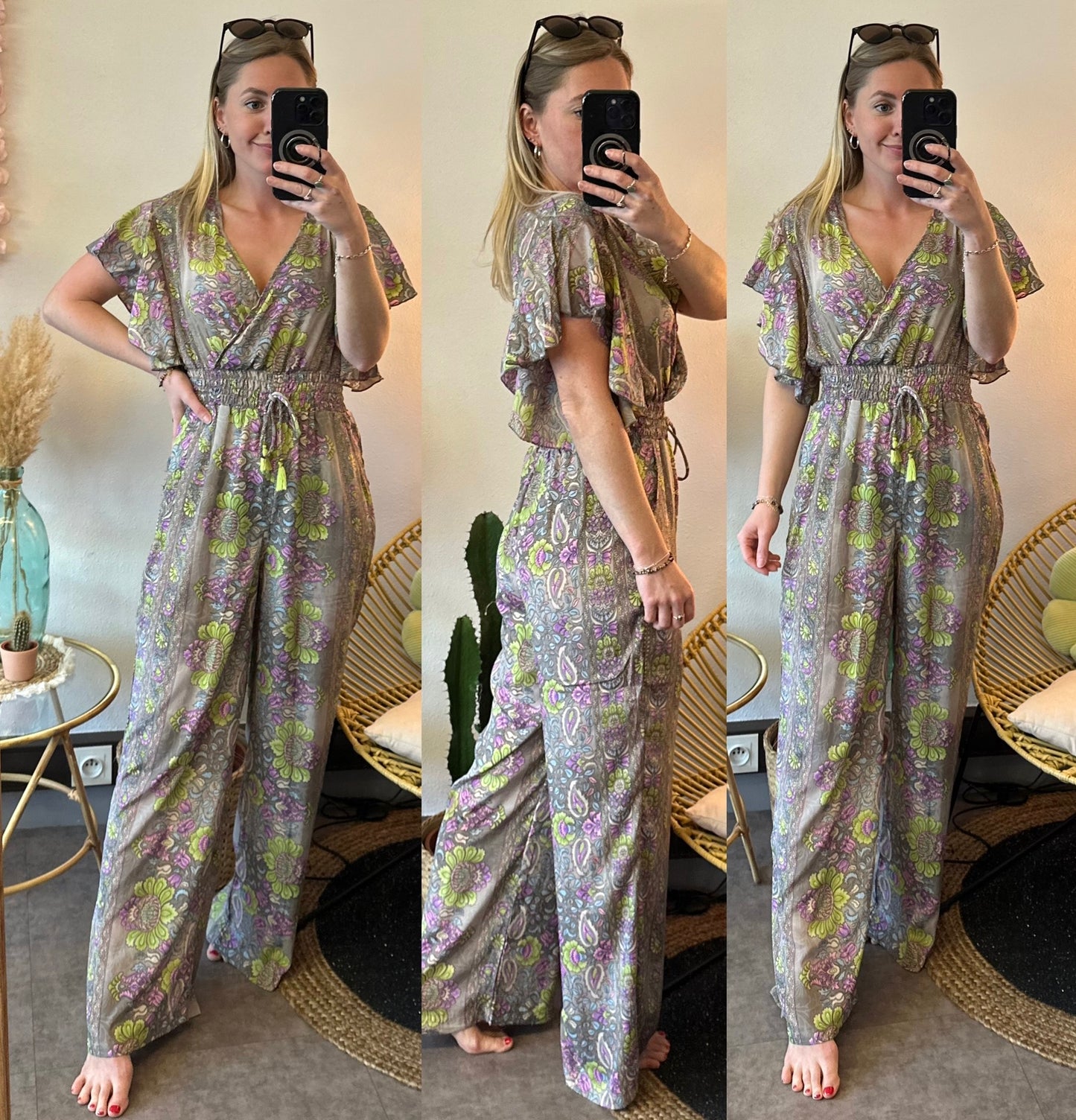 Combinaison à motifs fleuris T.36/38