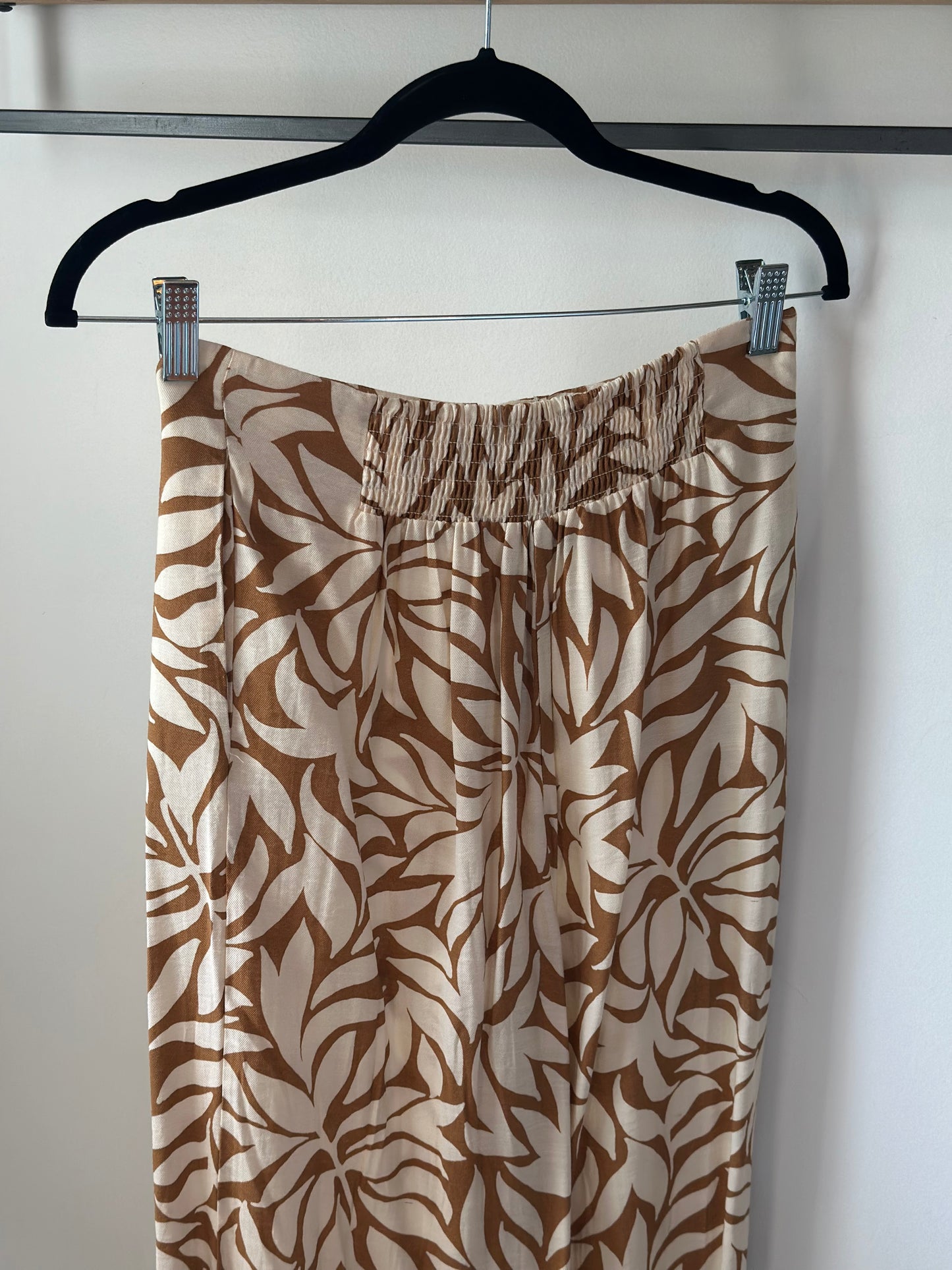 Pantalon palazzo imprimé tropical T.36