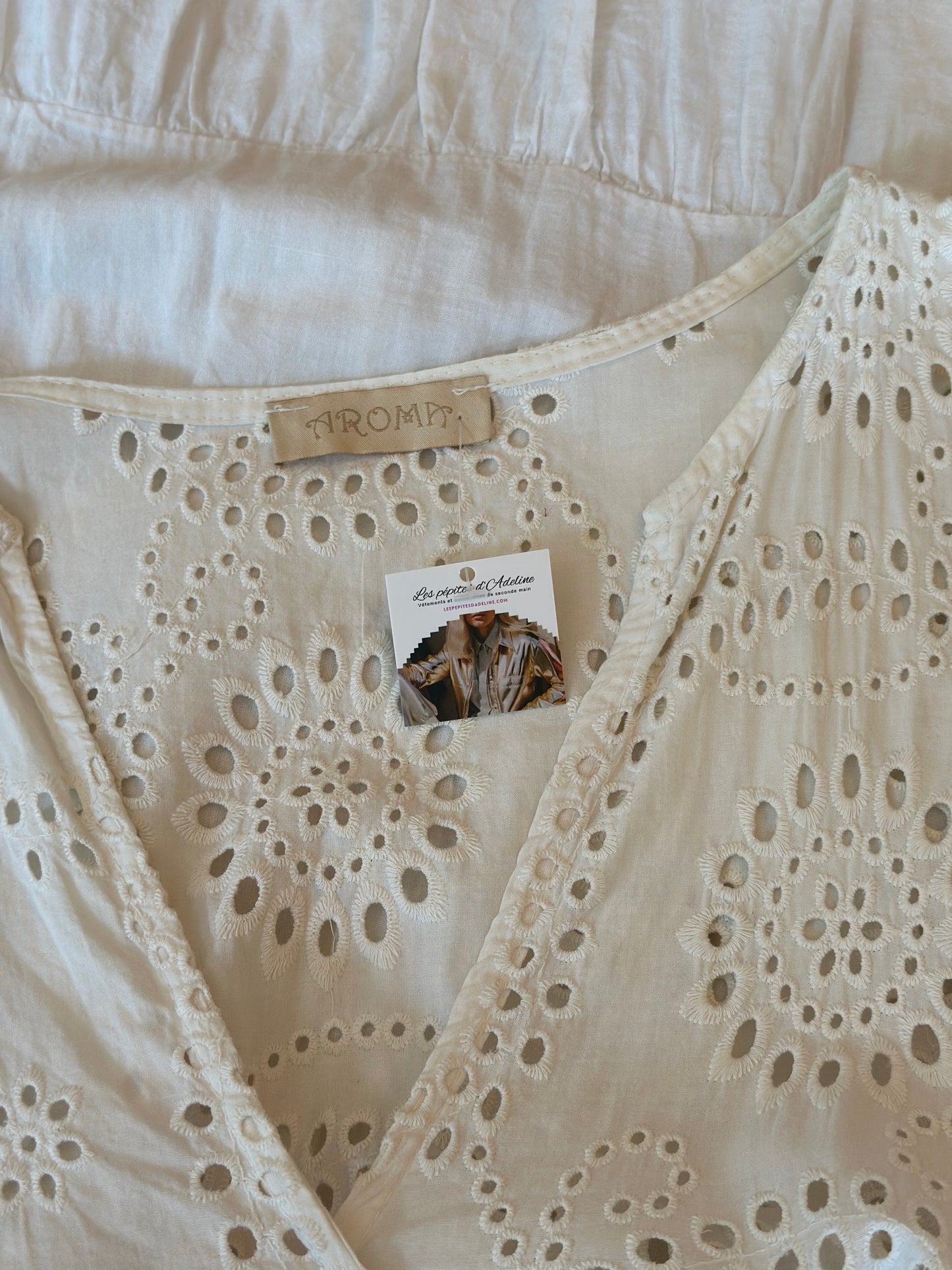 Robe brodée blanche en coton T.U