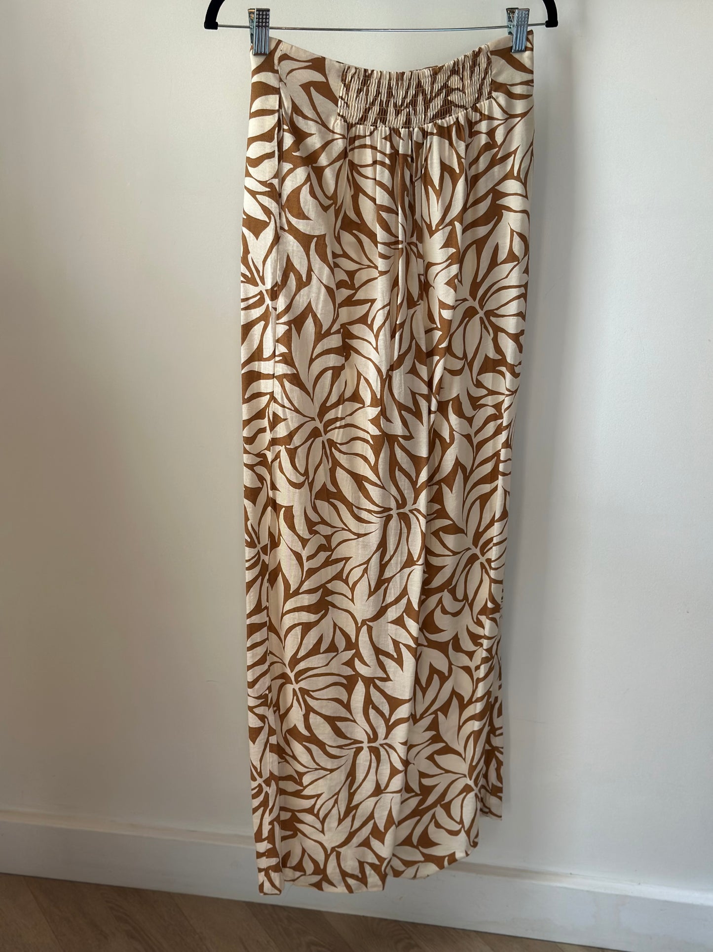 Pantalon palazzo imprimé tropical T.36