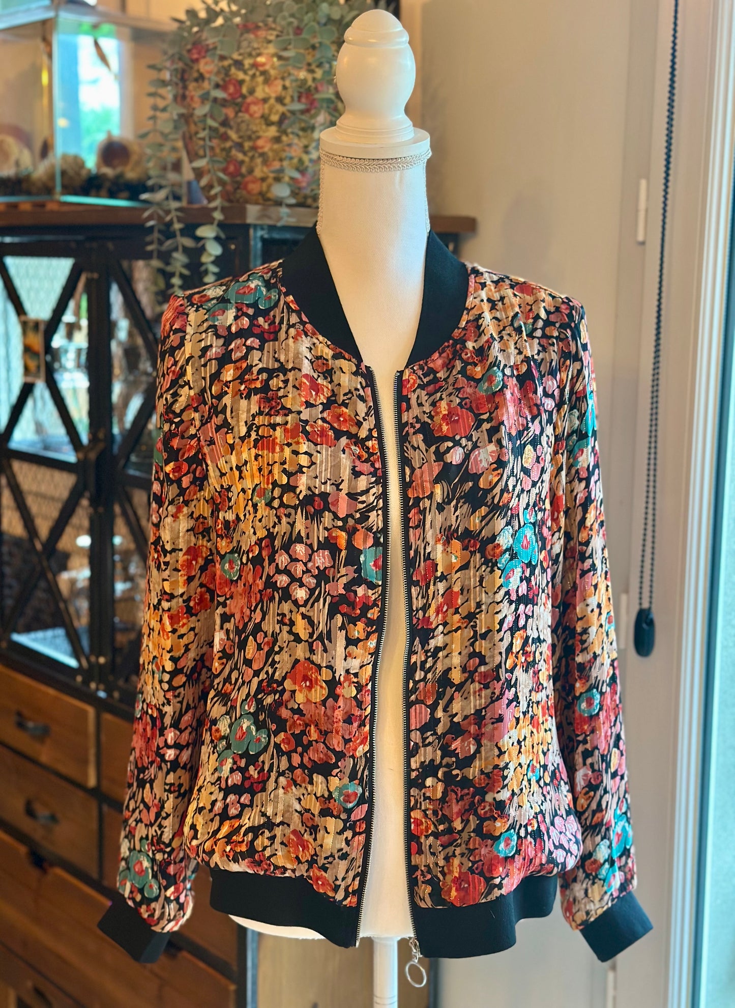 Veste bomber imprimé fleuri T.38