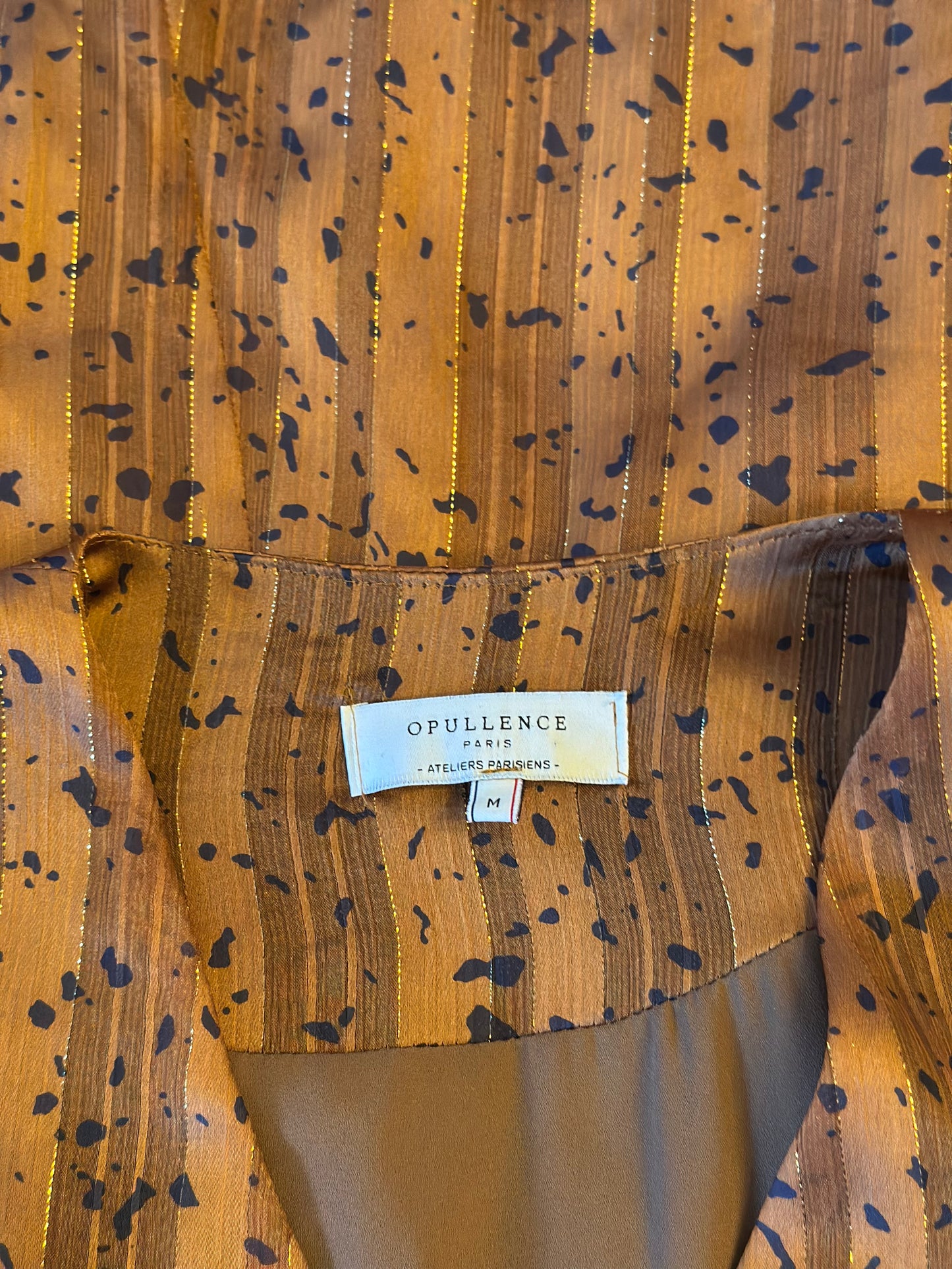 Robe longue marron lurex doré T.38