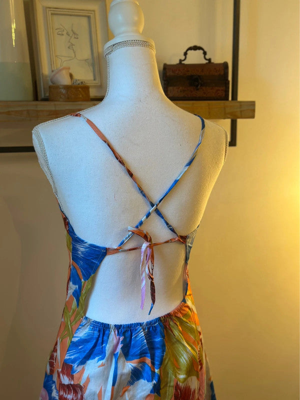 Robe dos nu imprimé fleuri T.34/36
