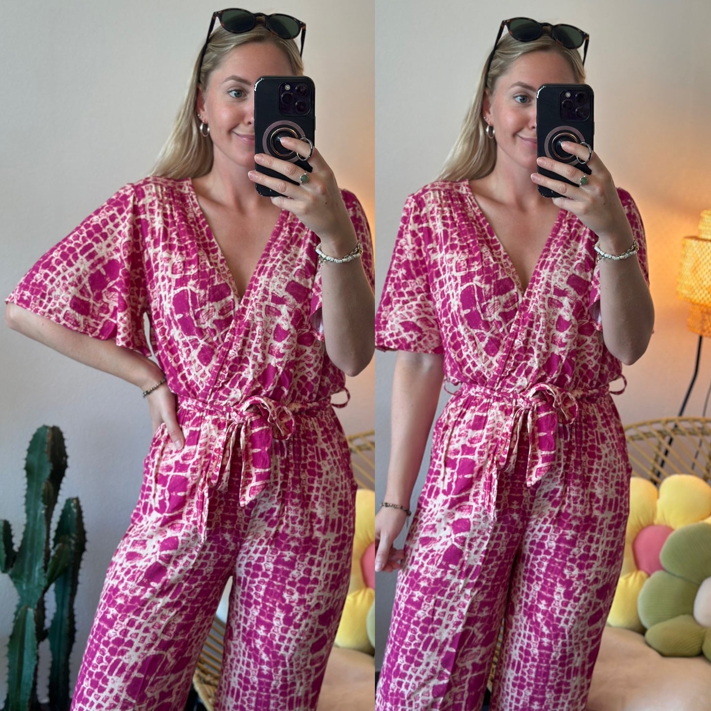 Combinaison imprimée tie and dye rose modèle Jude T.36