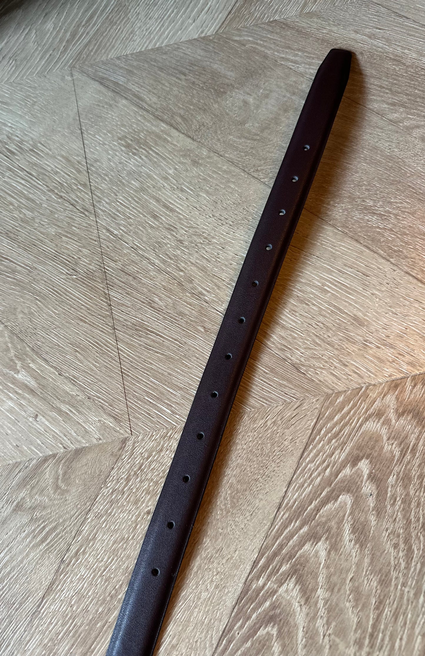 Ceinture en cuir marron foncé boucles dorées taille M