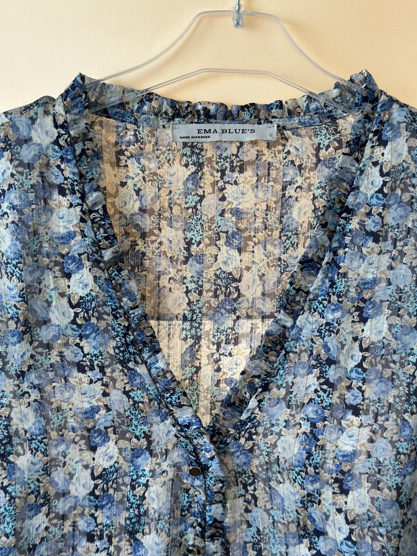 Robe fluide à imprimé fleuri bleu T.36/38