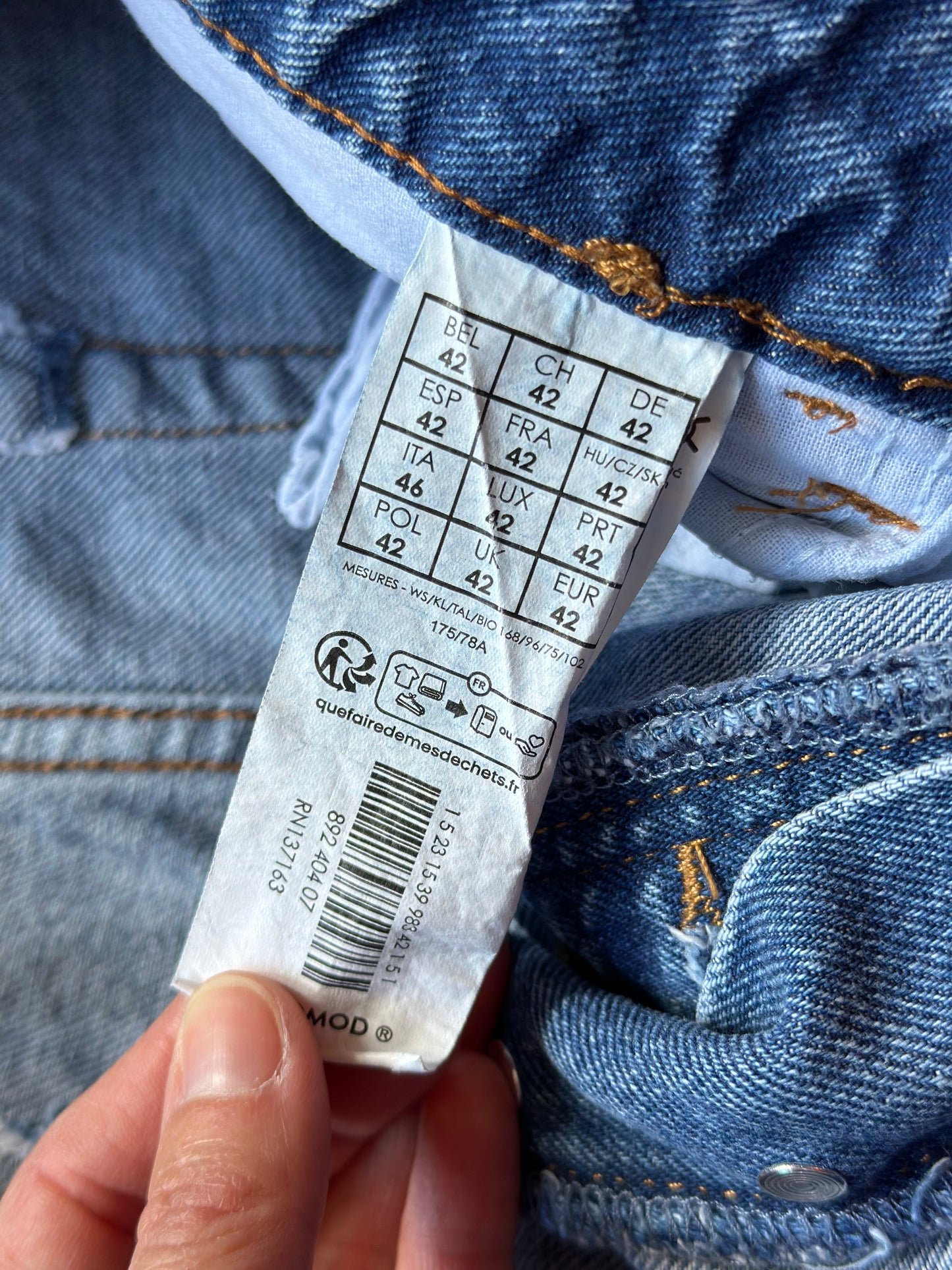 Jean droit taille haute Promod « Basile » T.42