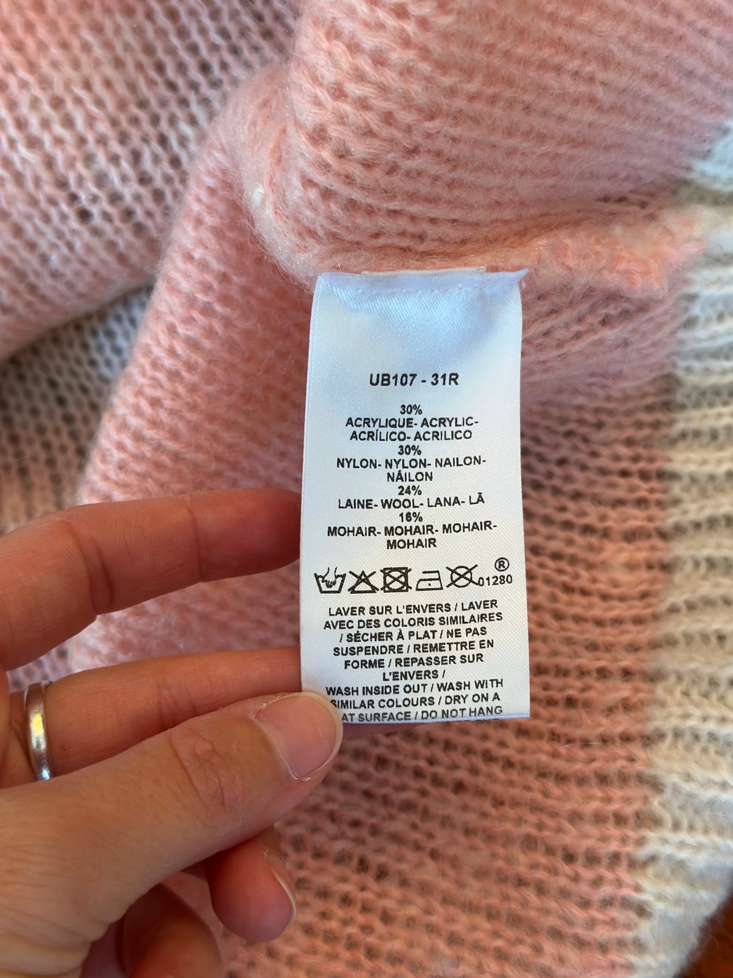 Pull rayé laine et mohair T.36