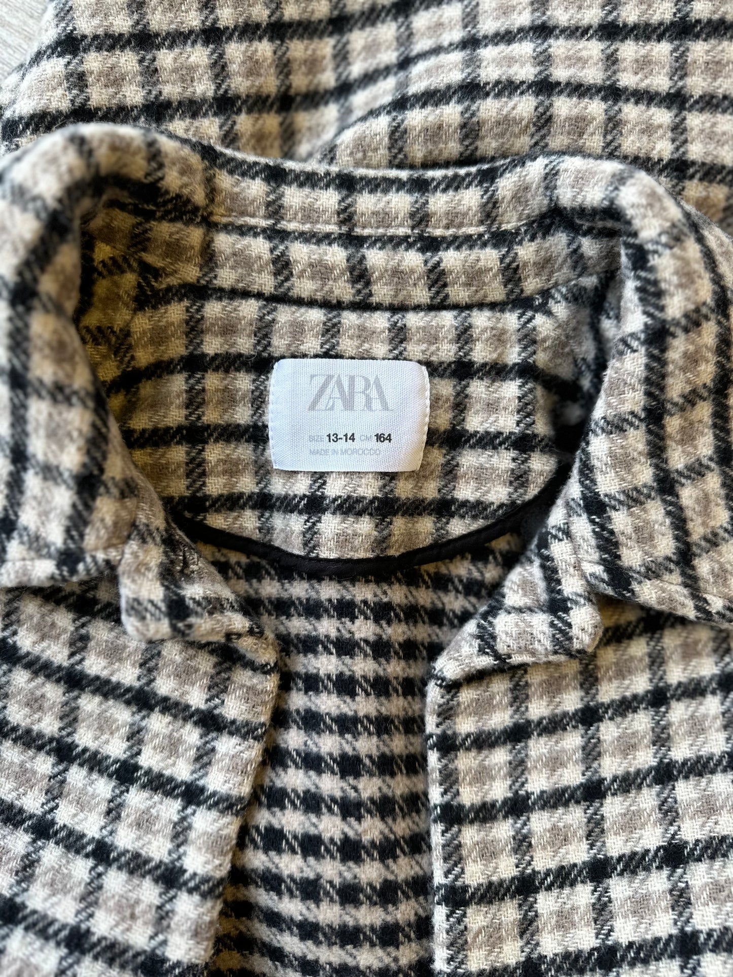 Manteau-veste à carreaux en laine T.34