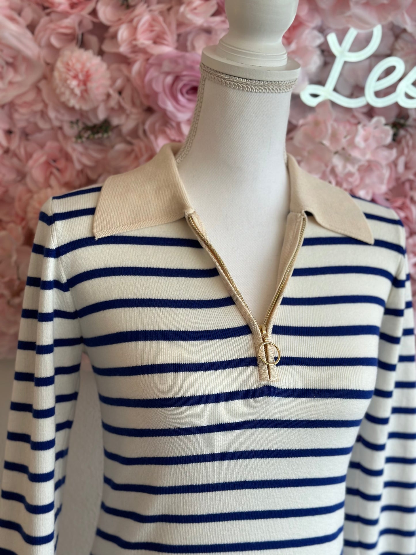 Pull en laine à rayures marinières T.34