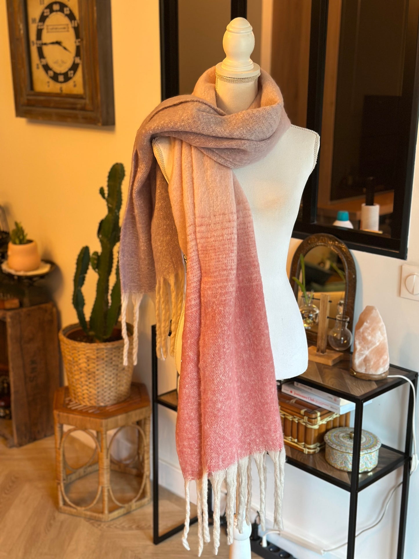 Écharpe dégradé rose et violet