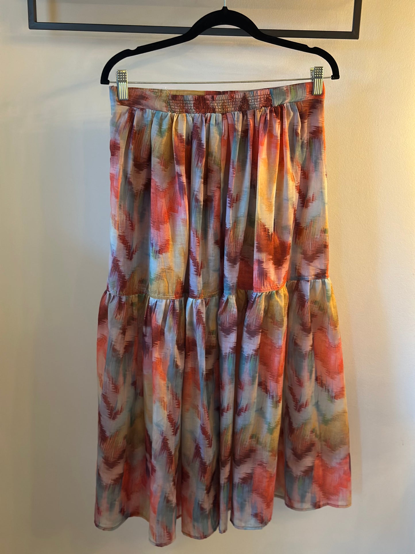 Jupe midi colorée coton doublé – taille 38/40