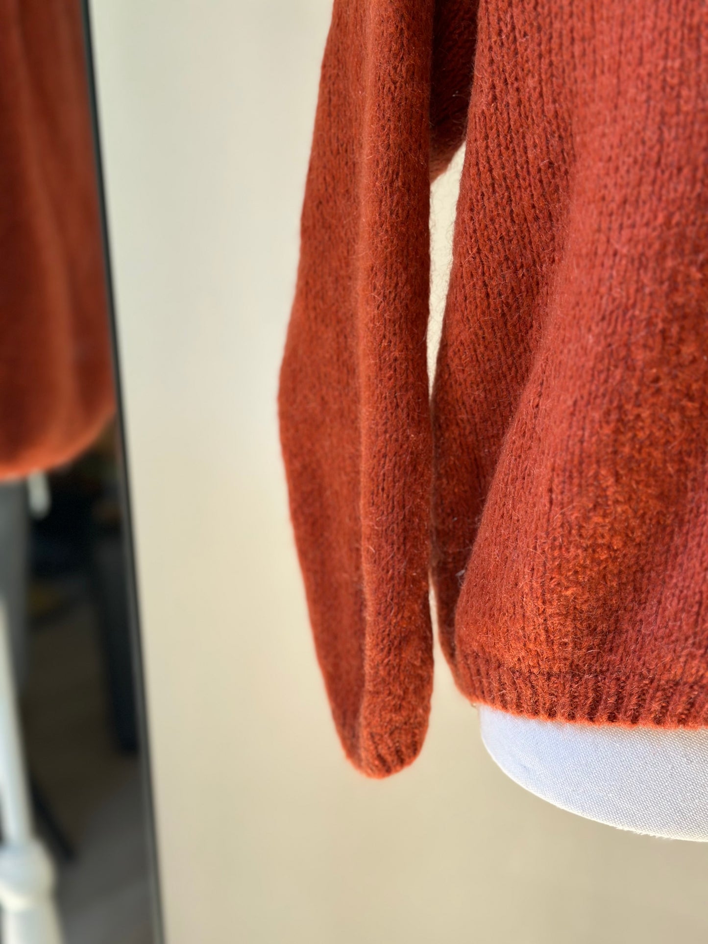 Gilet pull en mohair rouille réversible T.U