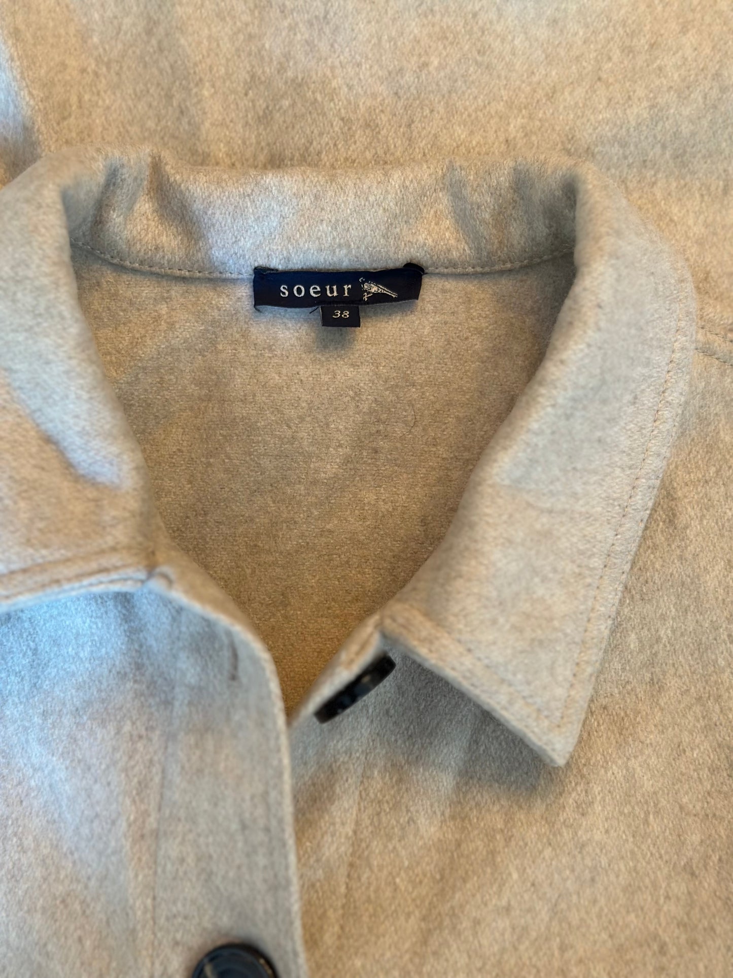 Veste en laine et cachemire beige T.38