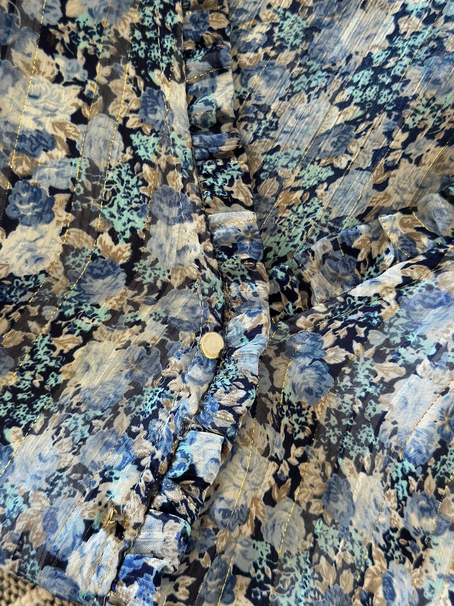 Robe fluide à imprimé fleuri bleu T.36/38
