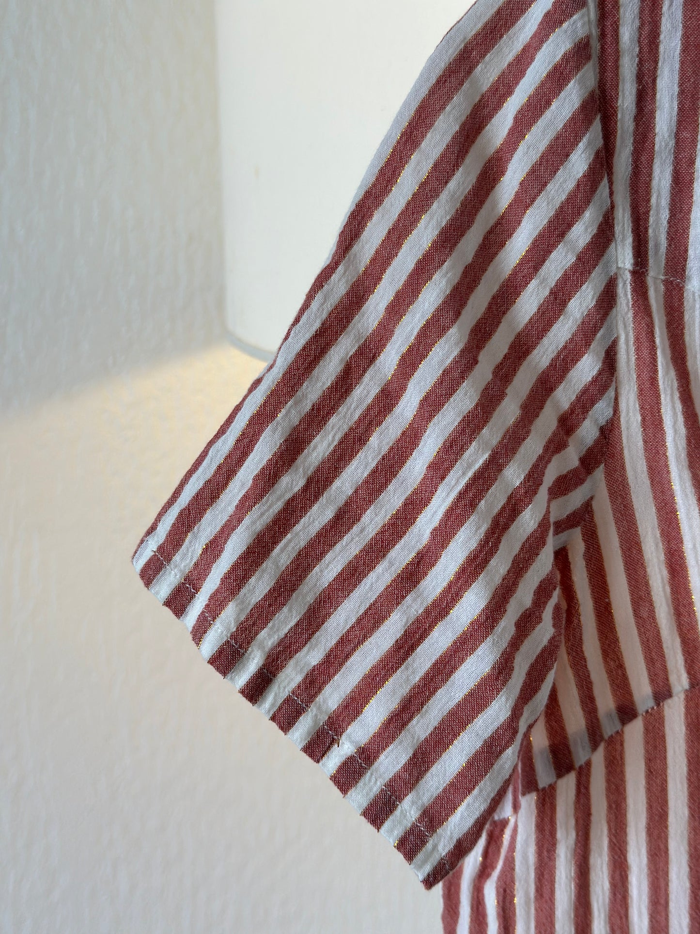 Chemise d’été à rayures rose clair et blanc T.34