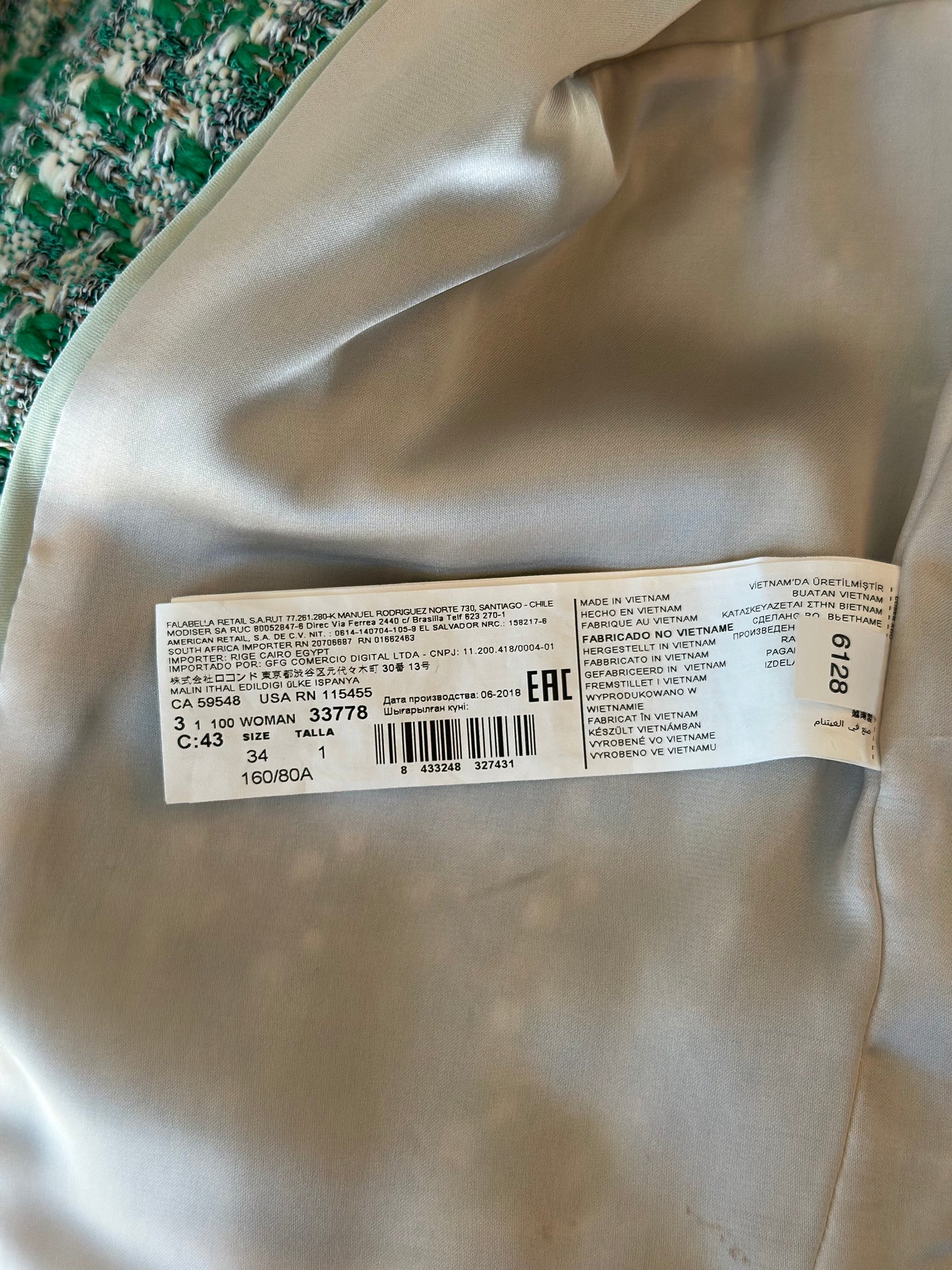 Veste en tweed vert T34