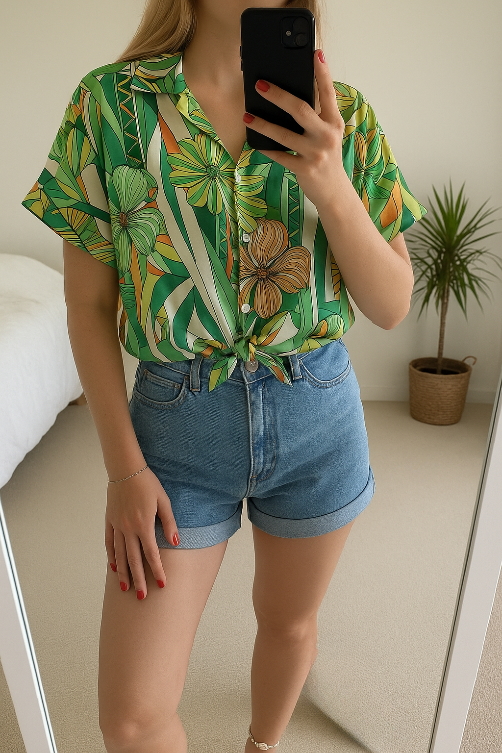 Blouse imprimé tropical T.U