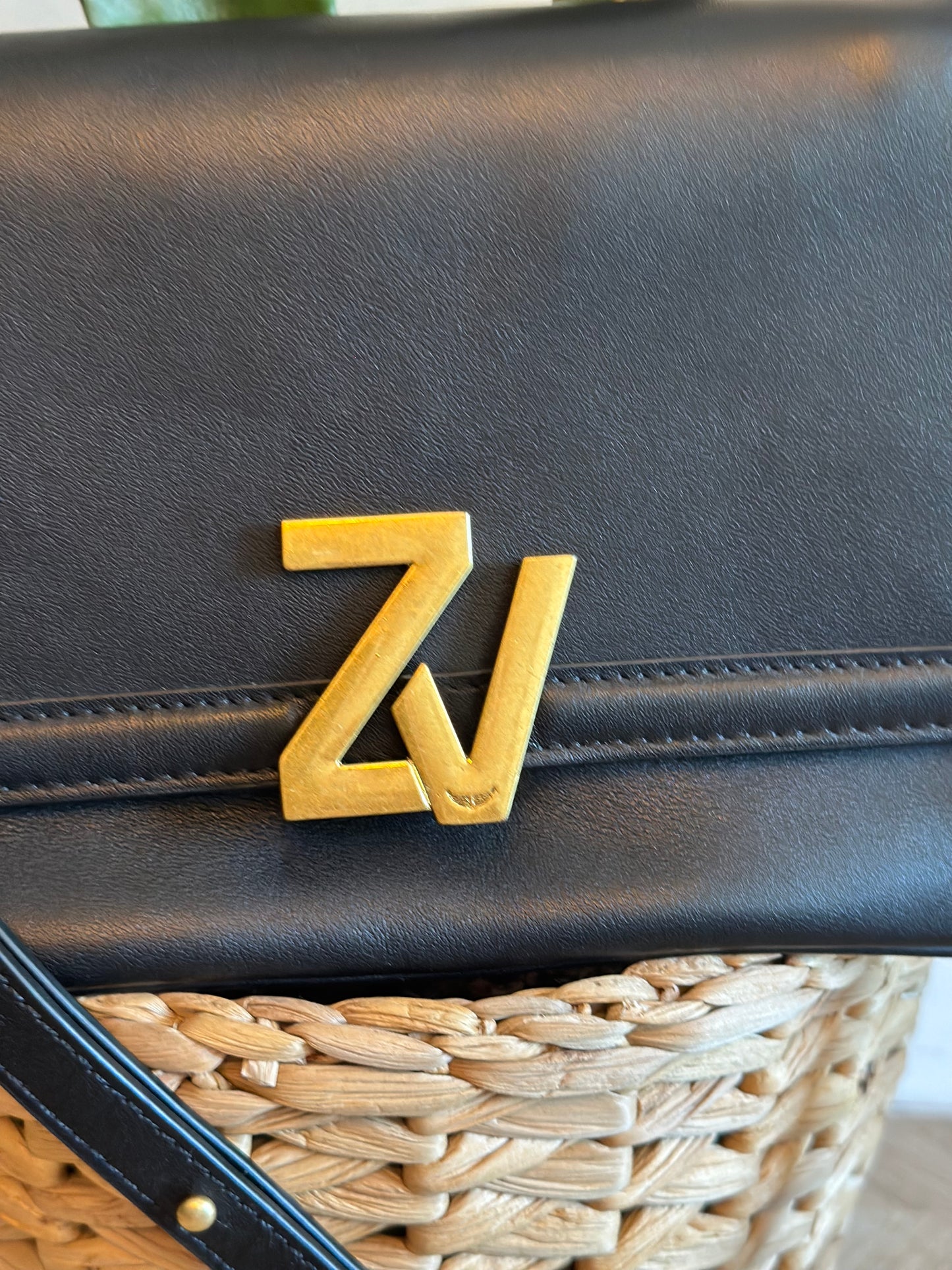 Sac à rabat cuir noir ZV Initiale