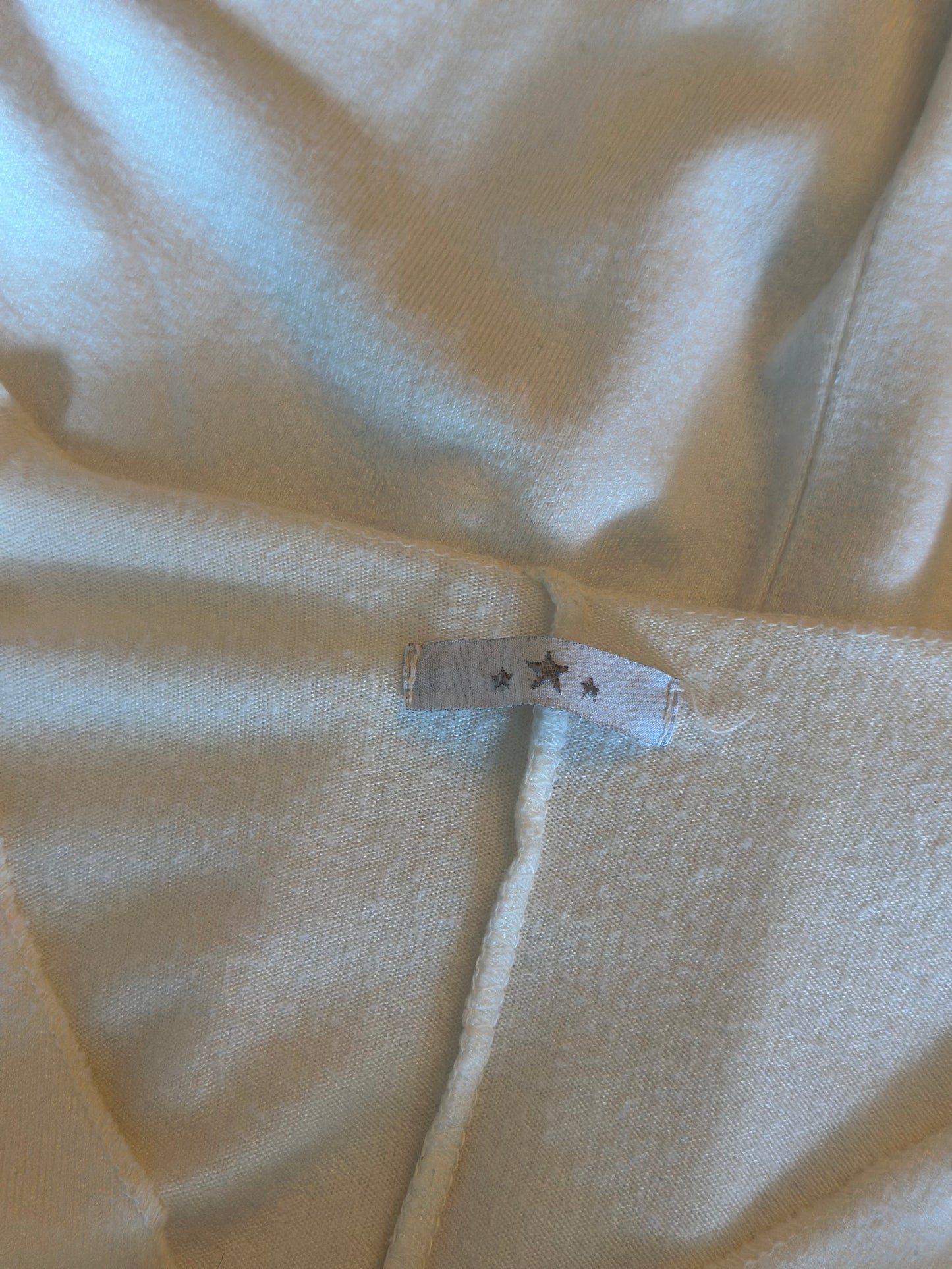 Pull blanc “Rock & Roll” en viscose Made in Italy T.U