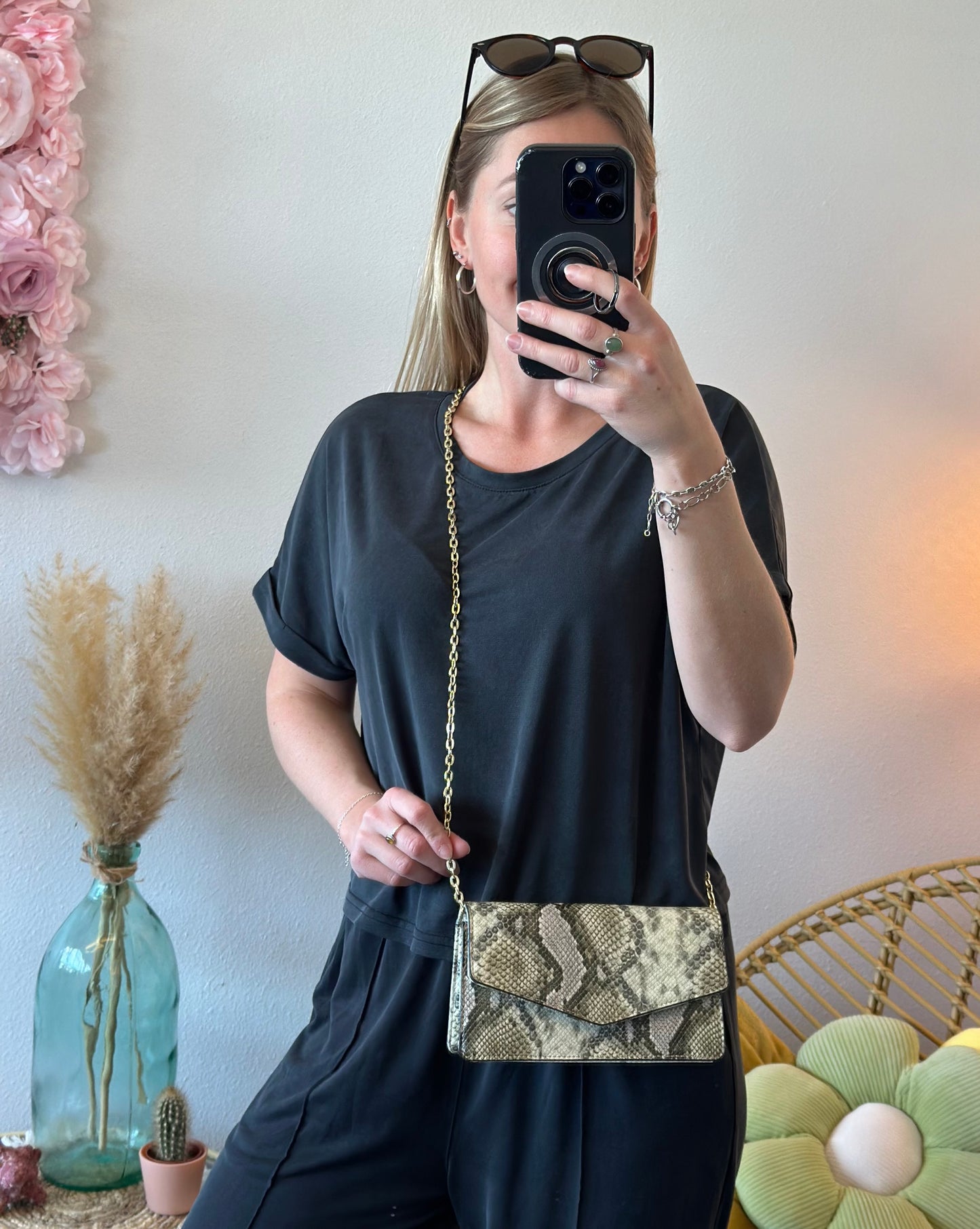 Sac bandoulière en simili cuir imprimé serpent neuf