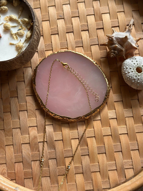 Collier doré pendentif soleil – plaqué or 14K, longueur réglable
