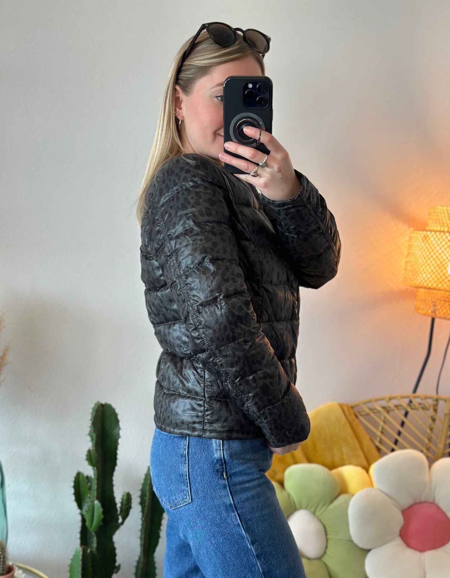 Belle doudoune en duvet imprimé T.38