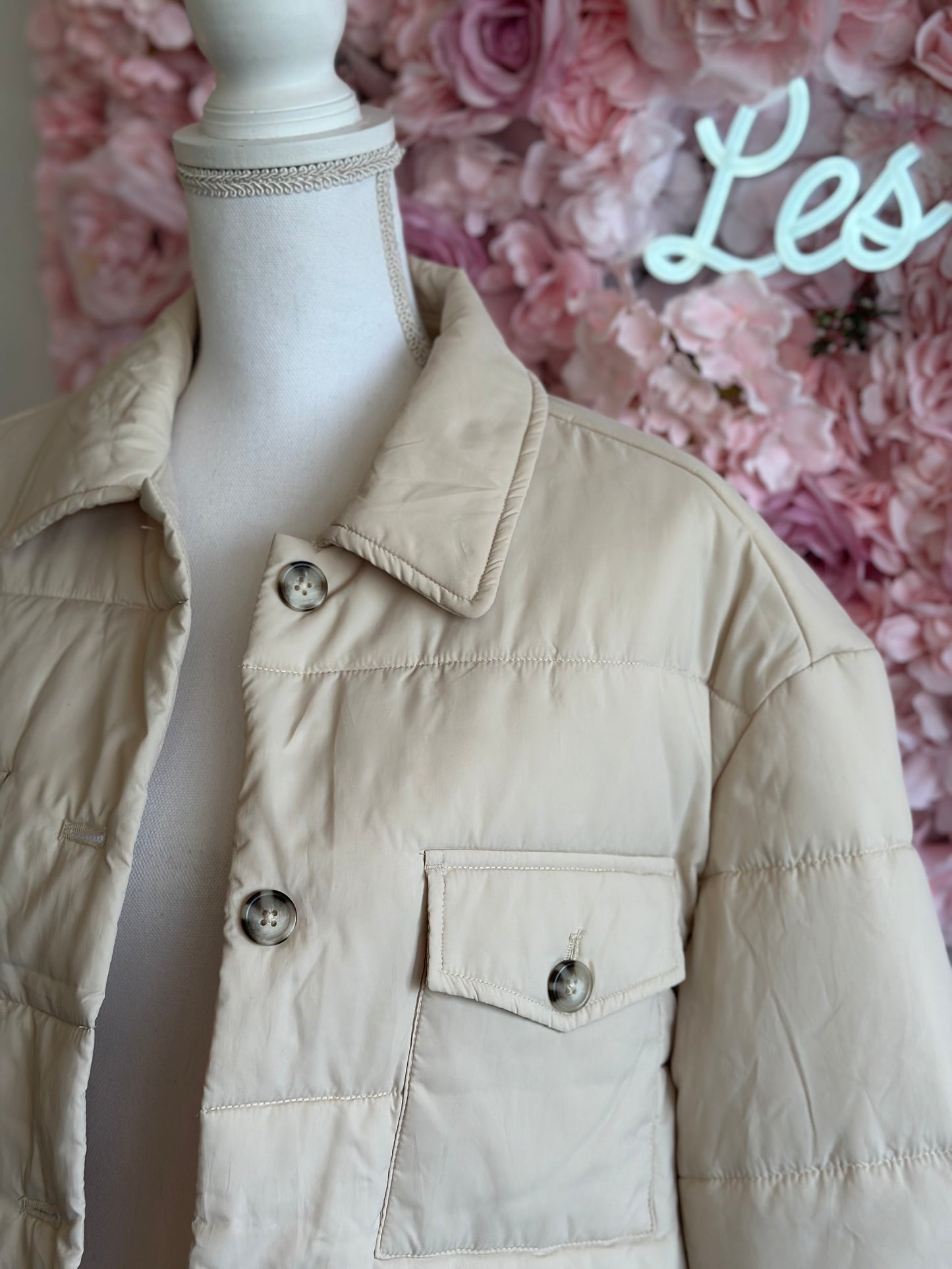 Veste doudoune matelassée ceinturée T.36 Oversize