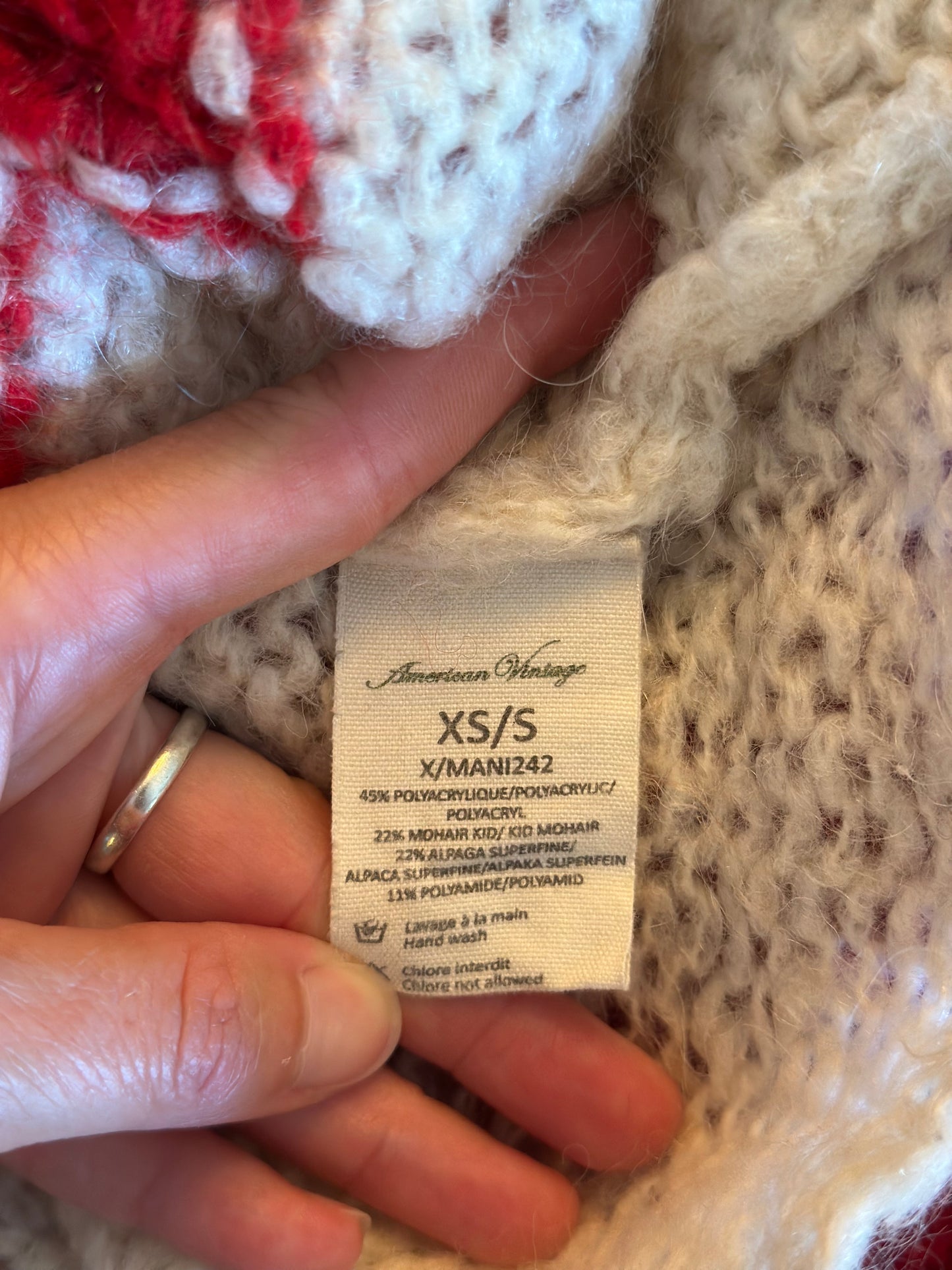 Pull en maille alpaga mohair modèle Manina T.36 oversize