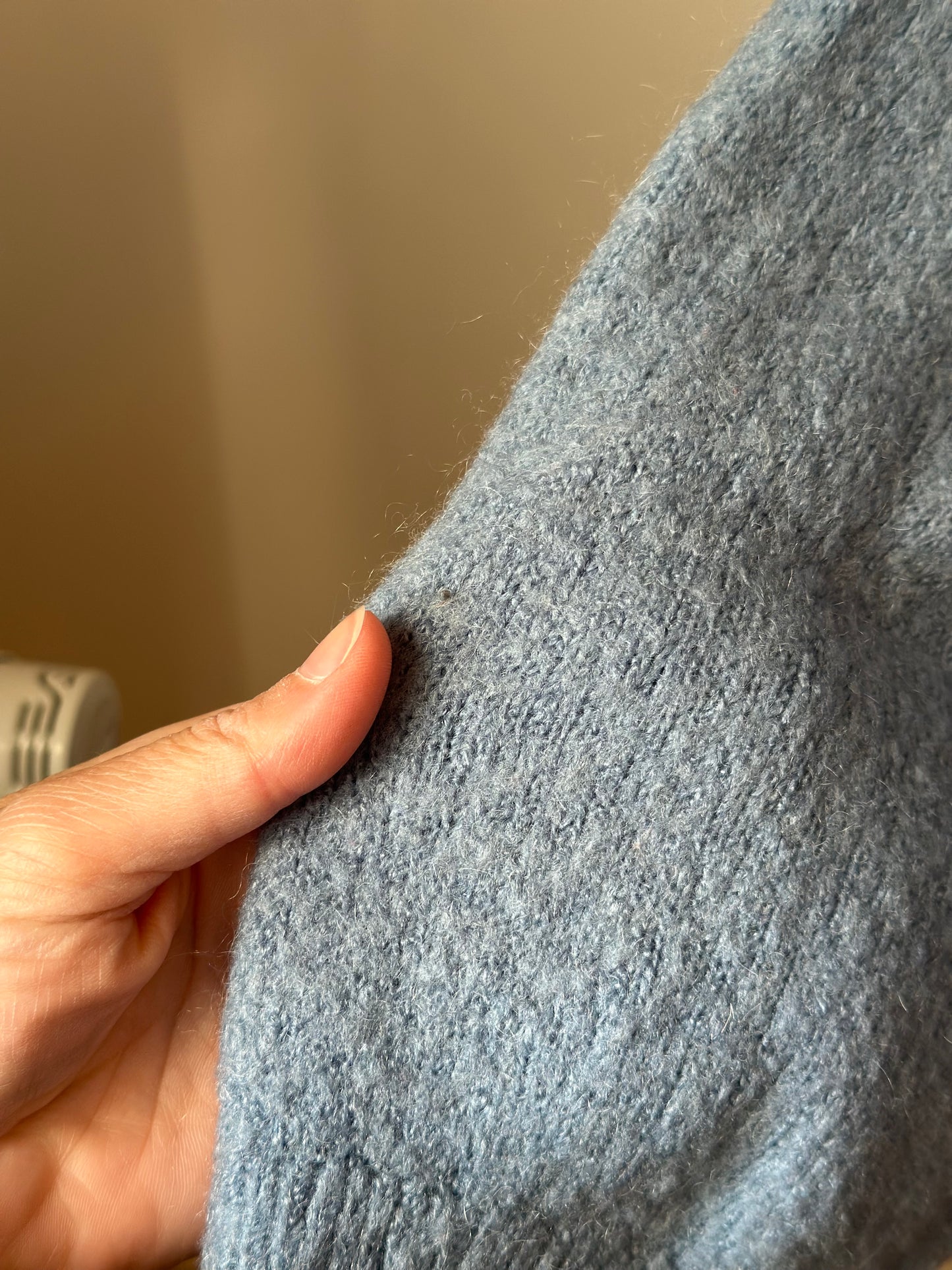 Pull bleu en laine et mohair Alexandre Laurent Paris taille U