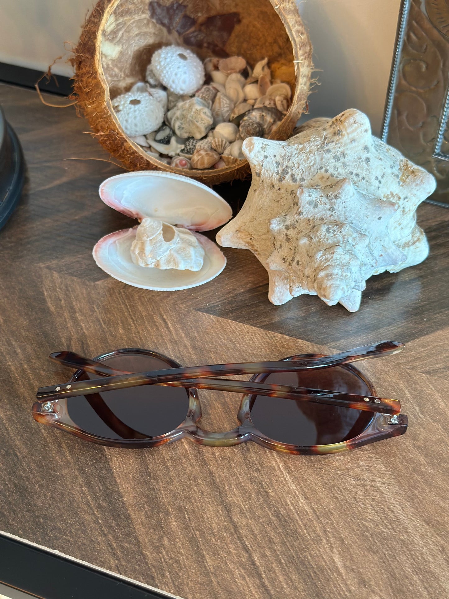 Lunettes de soleil unisexe – monture écaille brun protection UV