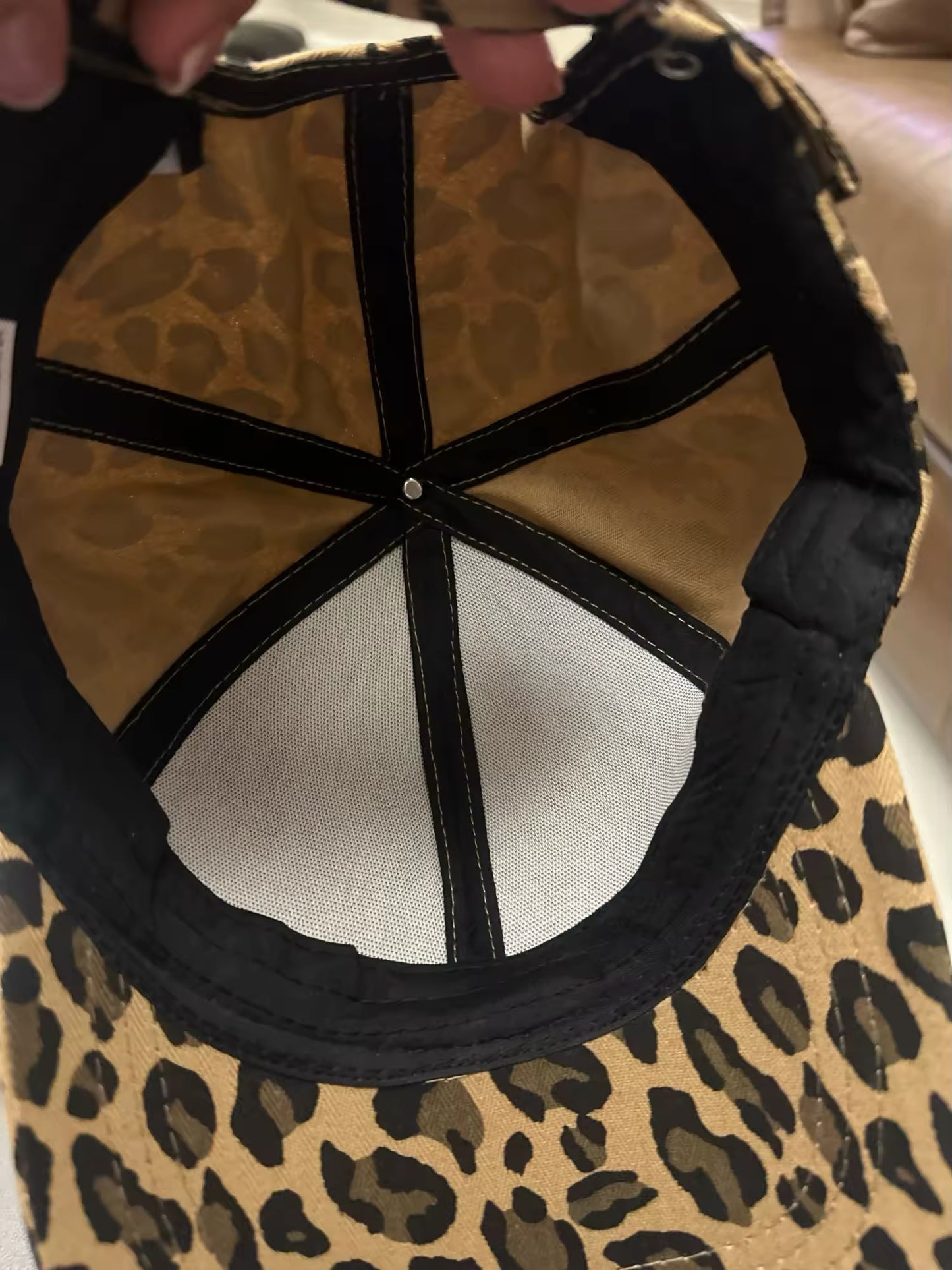Casquette femme imprimée léopard, ajustable